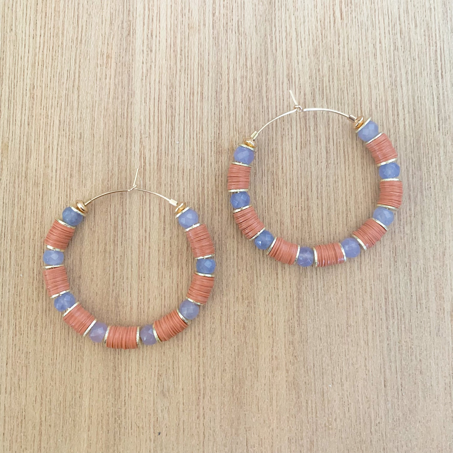 Lavender and Terra cotta hoops