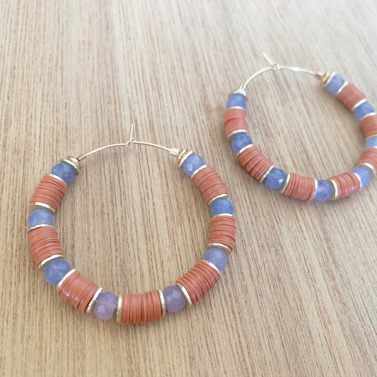 Lavender and Terra cotta hoops