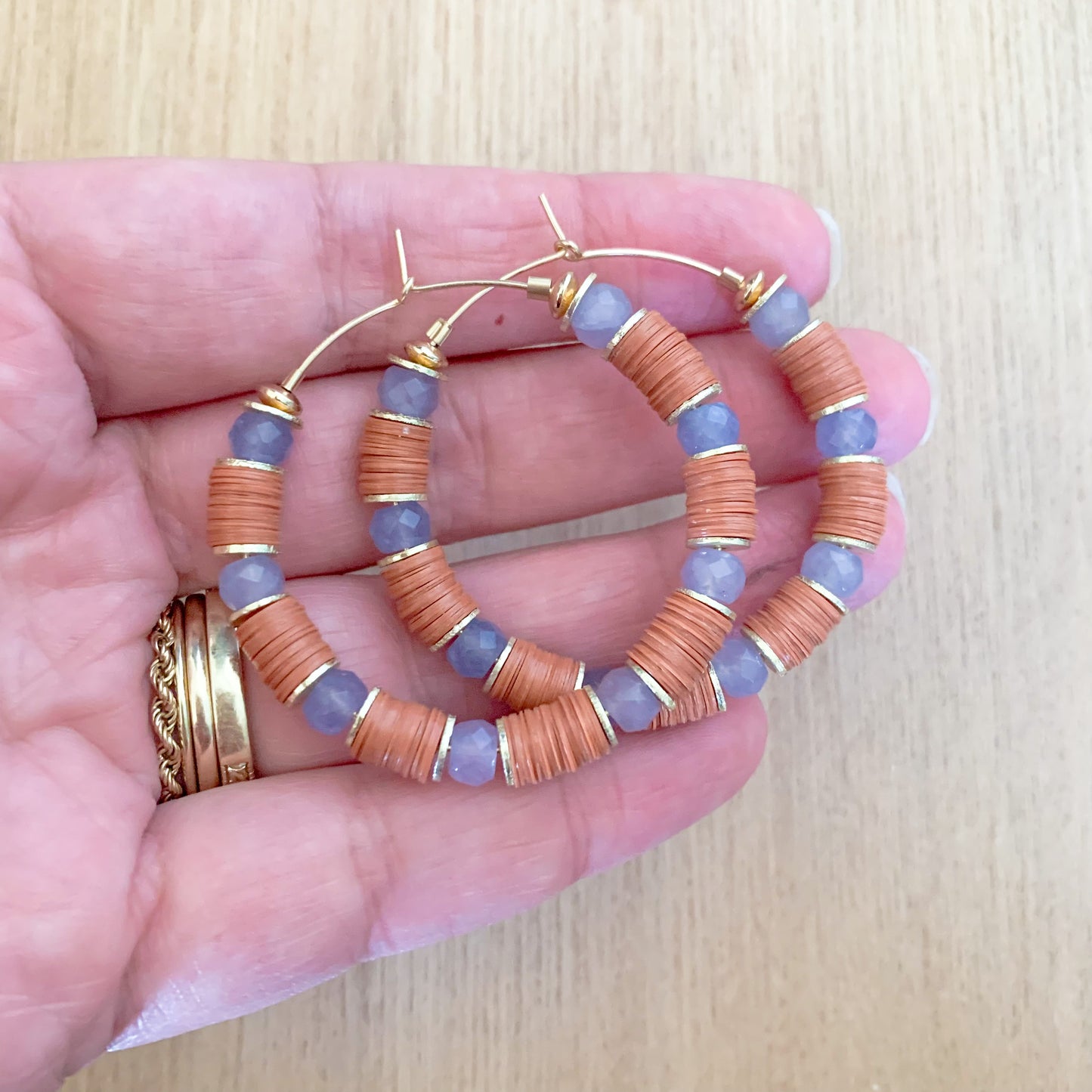 Lavender and Terra cotta hoops