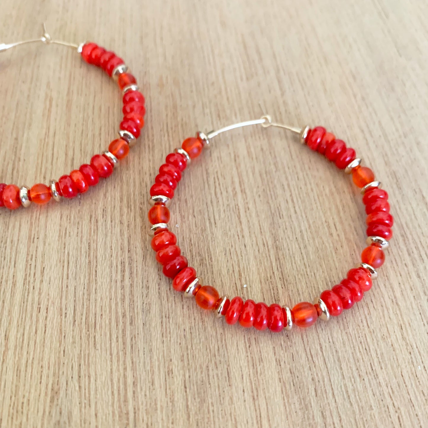 Coral Red Hoops