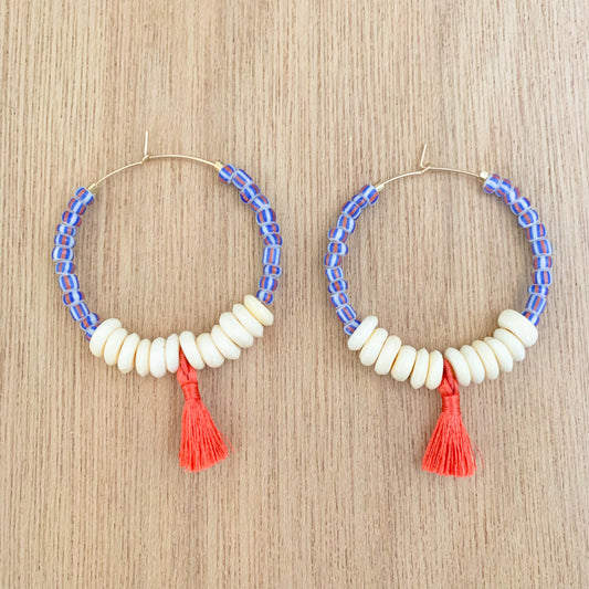 Candy Cobalt Hoop Earrings