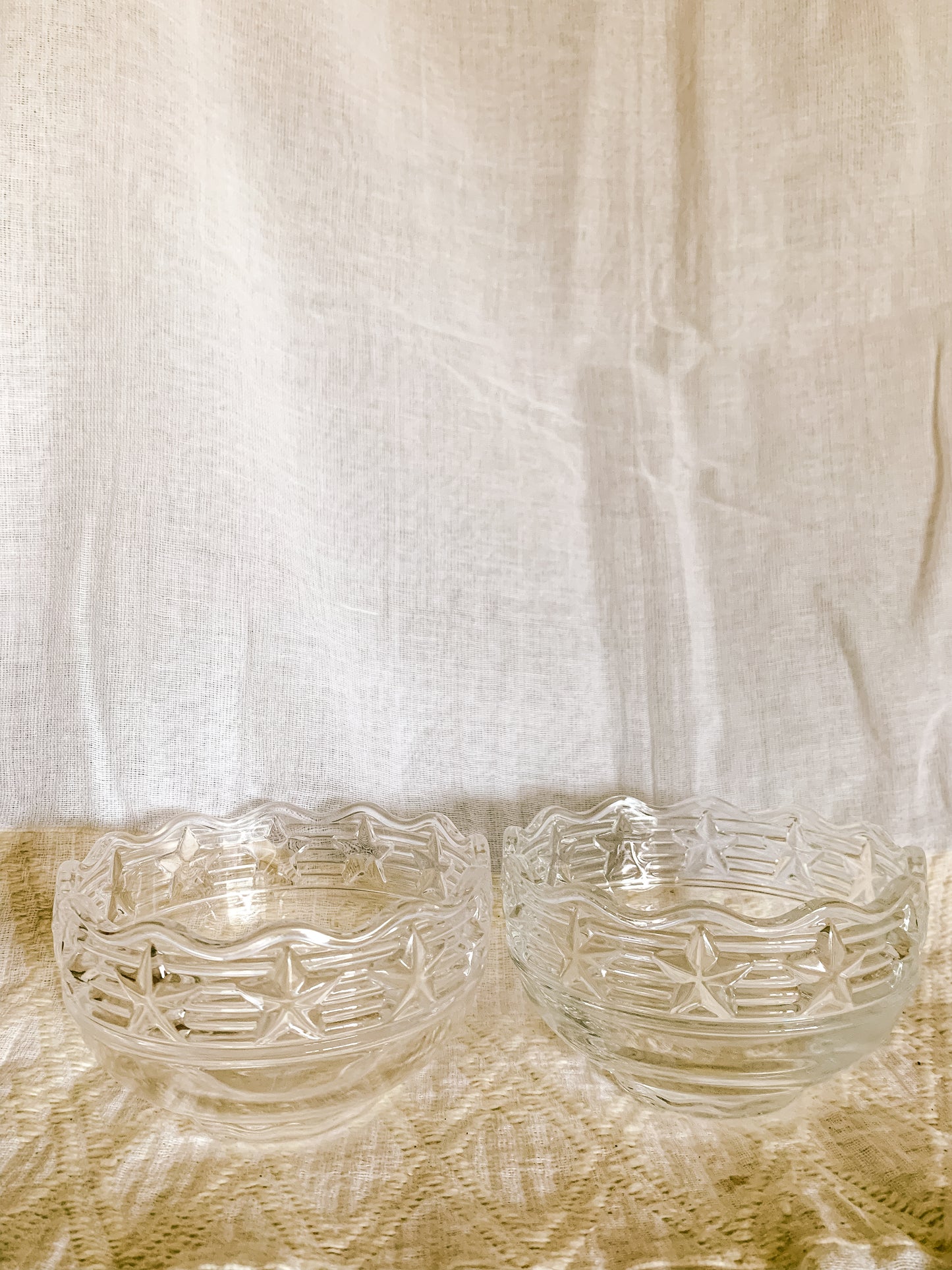 Vintage Tiffany & Co Stars Scalloped Crystal Bowl