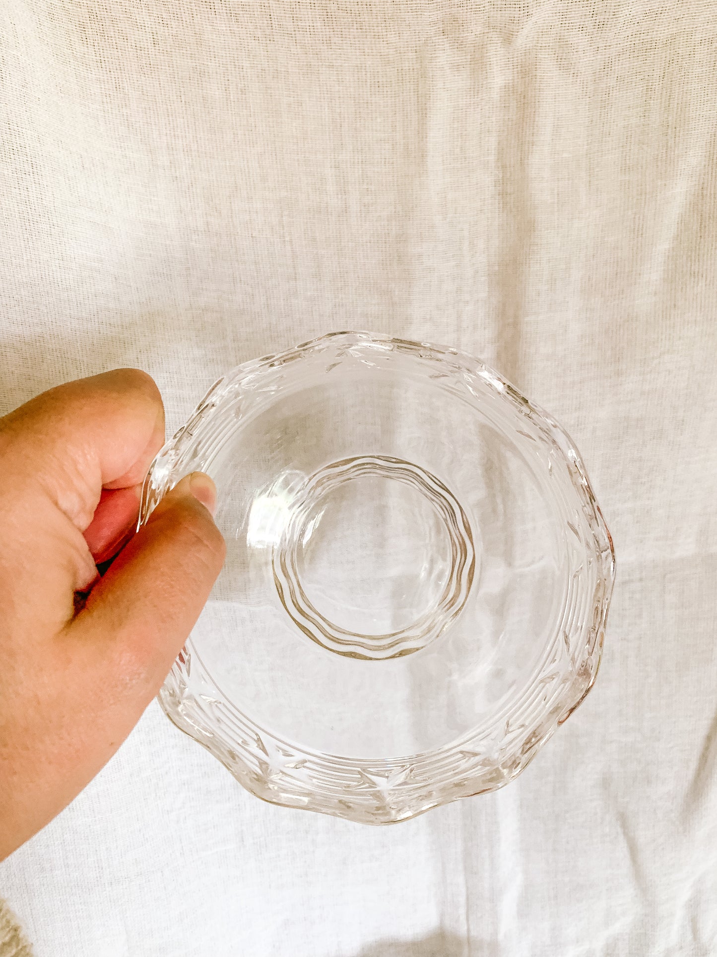 Vintage Tiffany & Co Stars Scalloped Crystal Bowl