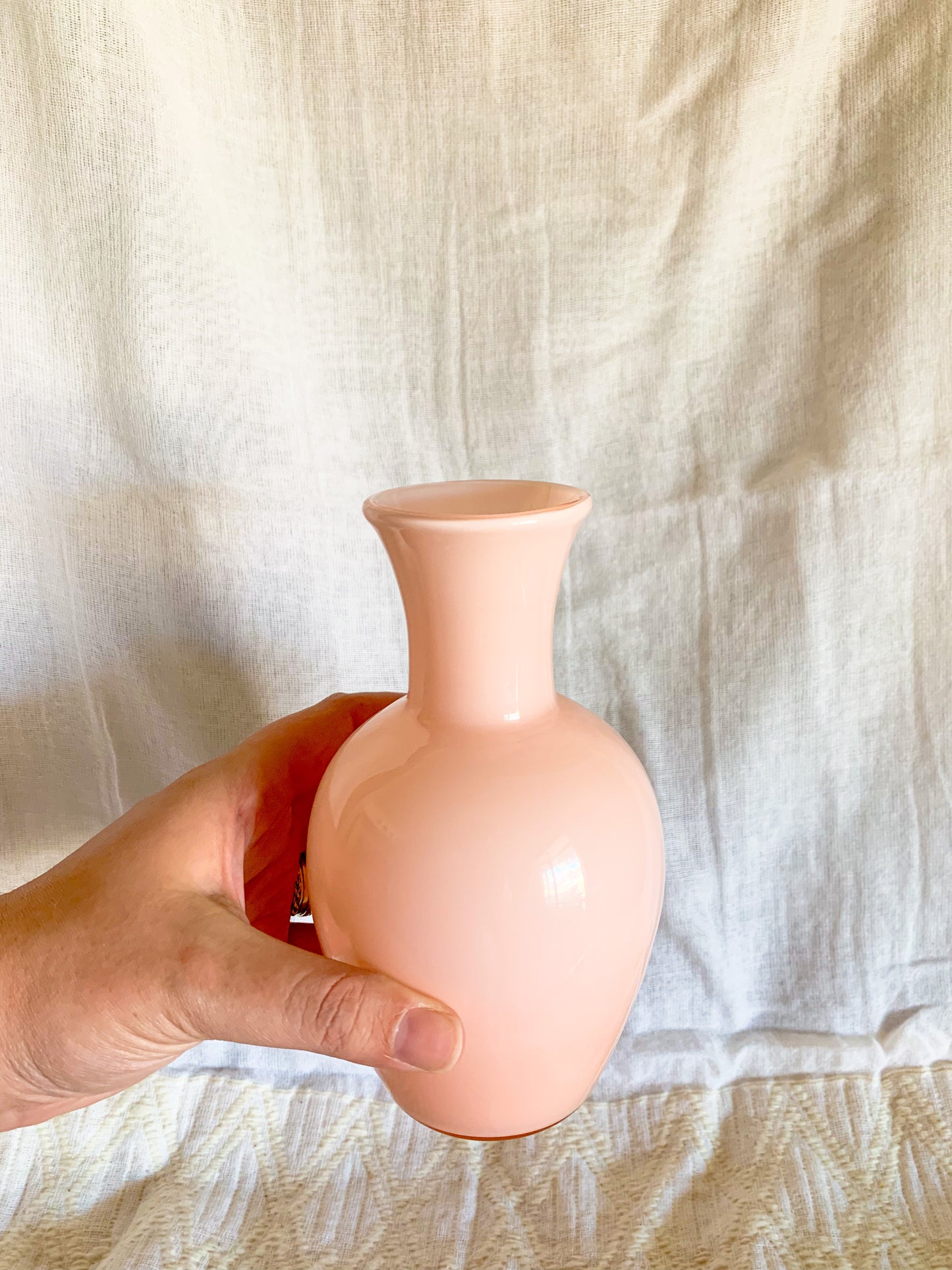 Vintage Pink Opaline Vase by Larry Lazlo for Mikasa