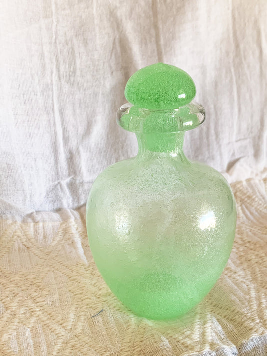 Pulegoso-style Blown glass apothecary jar with stopper