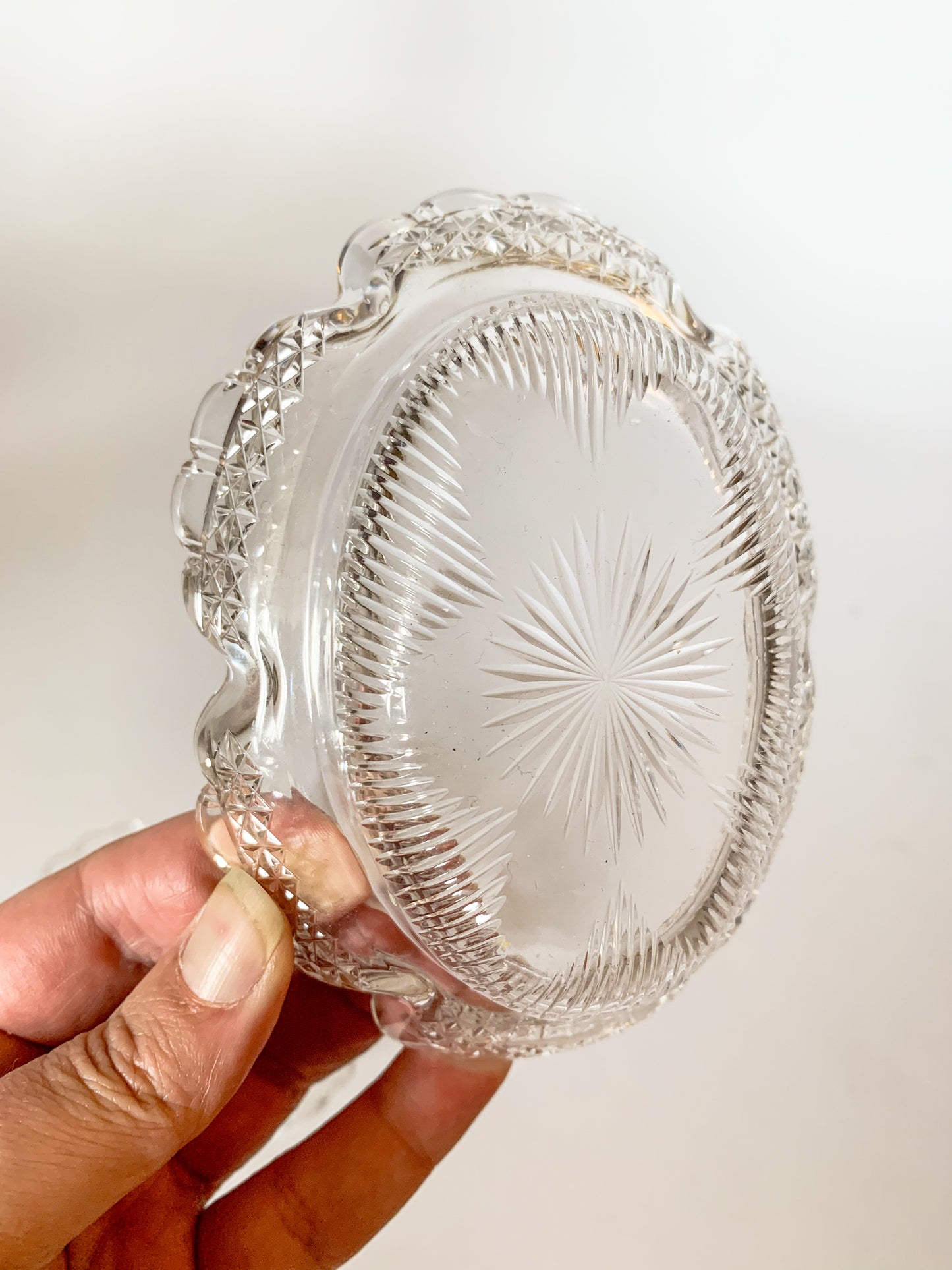 Antique Etched Cooper Bros Silver Plate Relish Caddy with Crystal Inserts