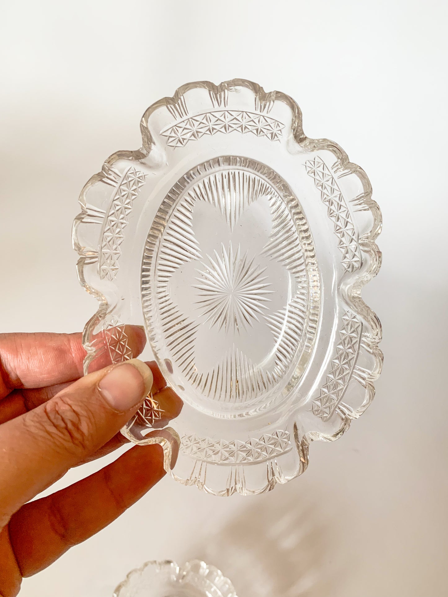 Antique Etched Cooper Bros Silver Plate Relish Caddy with Crystal Inserts