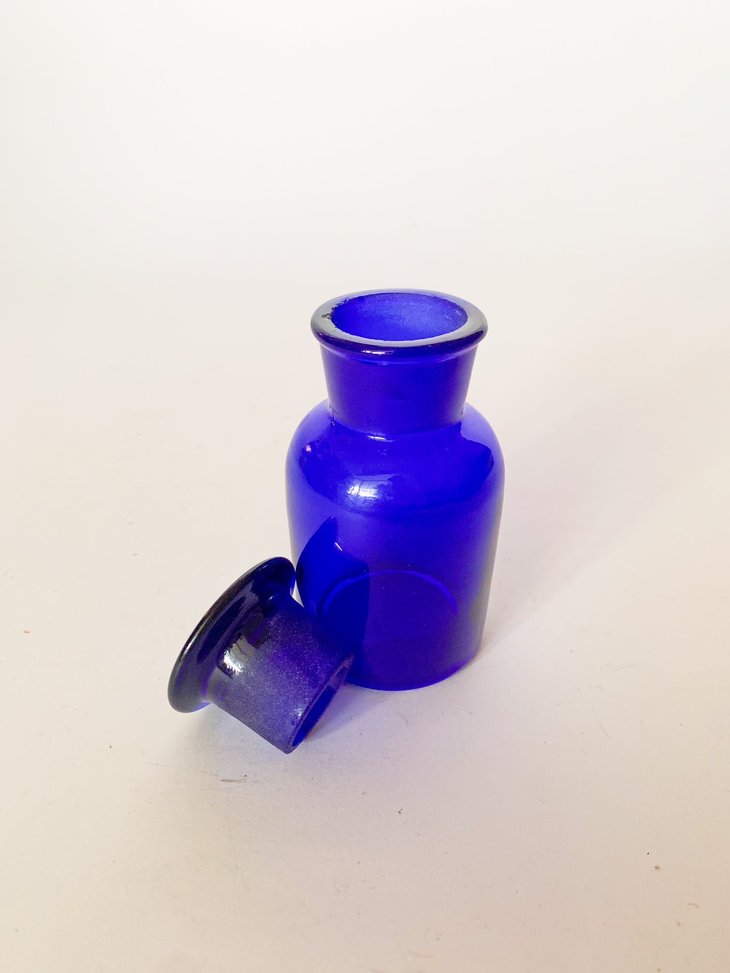 Vintage Cobalt French Apothecary Bottle, Small