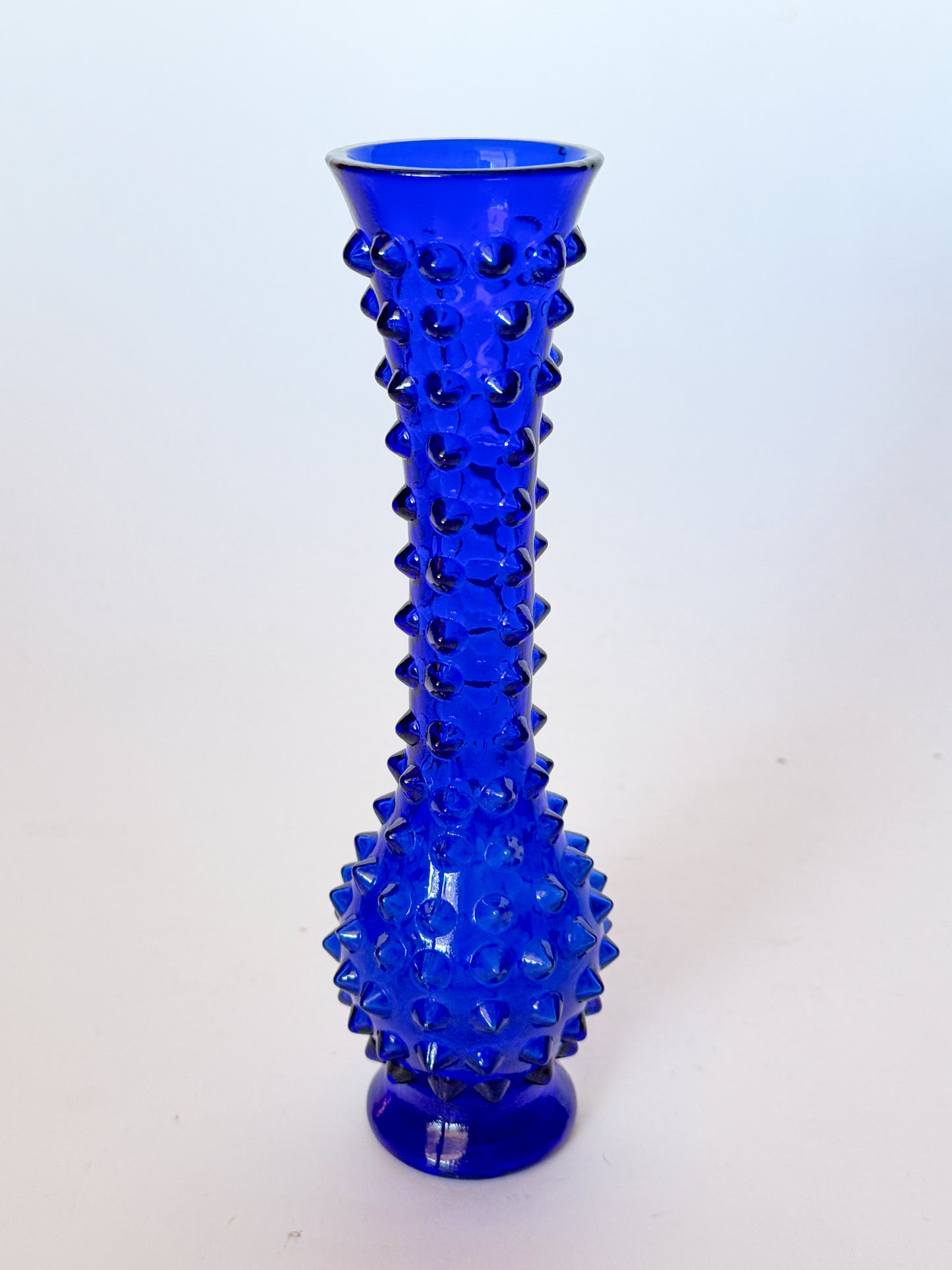 Vintage Cobalt Hobnail Spiky Bud Vase