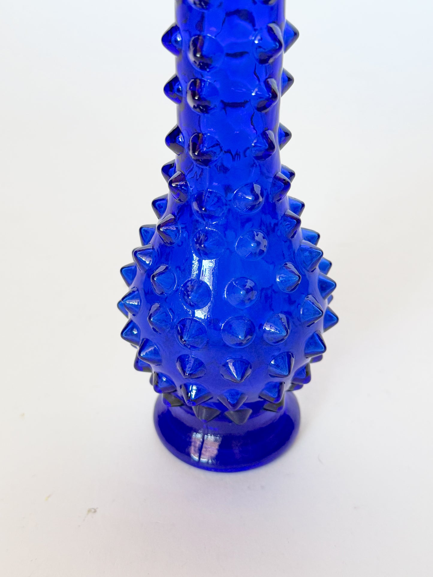 Vintage Cobalt Hobnail Spiky Bud Vase