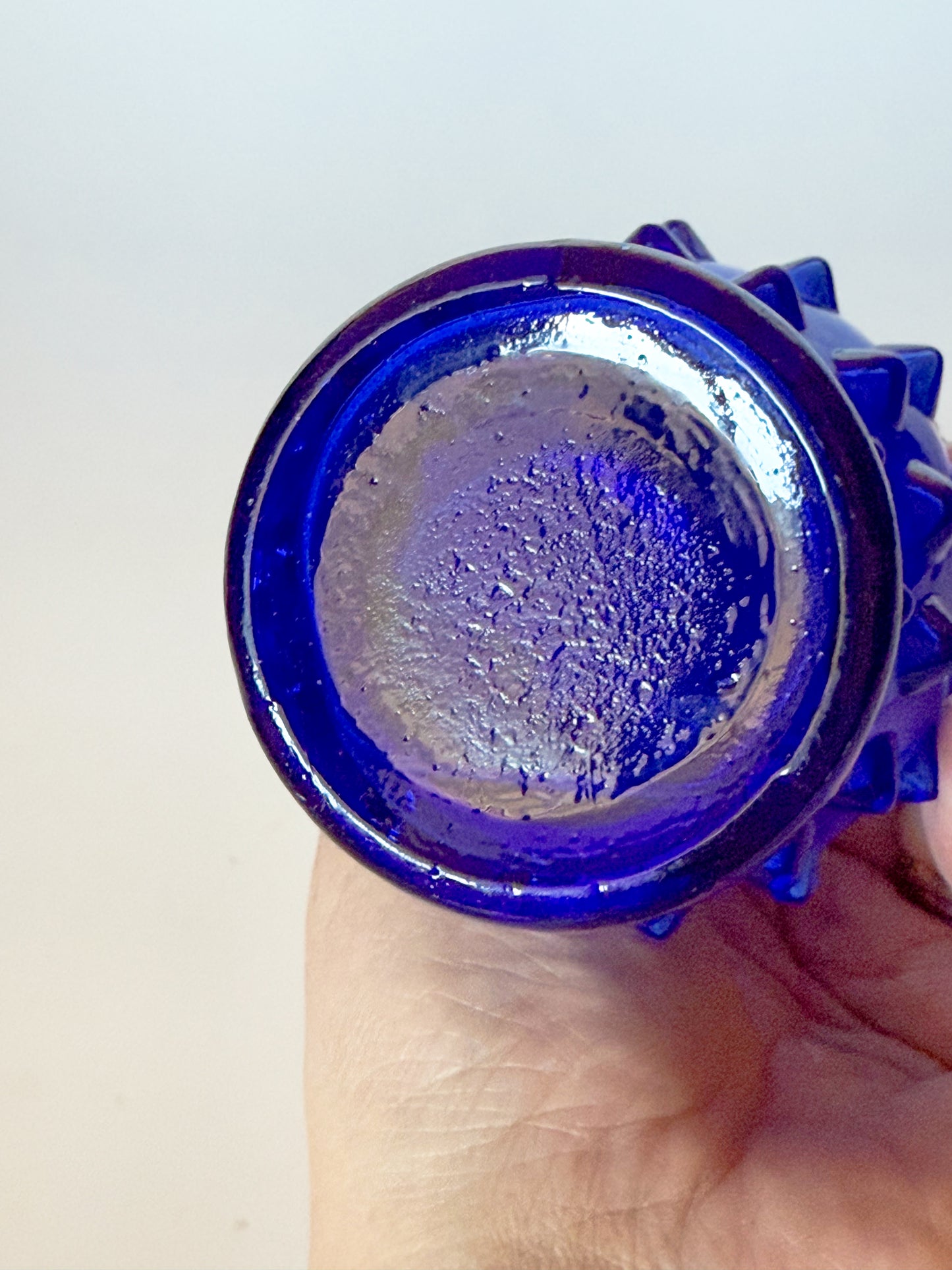 Vintage Cobalt Hobnail Spiky Bud Vase