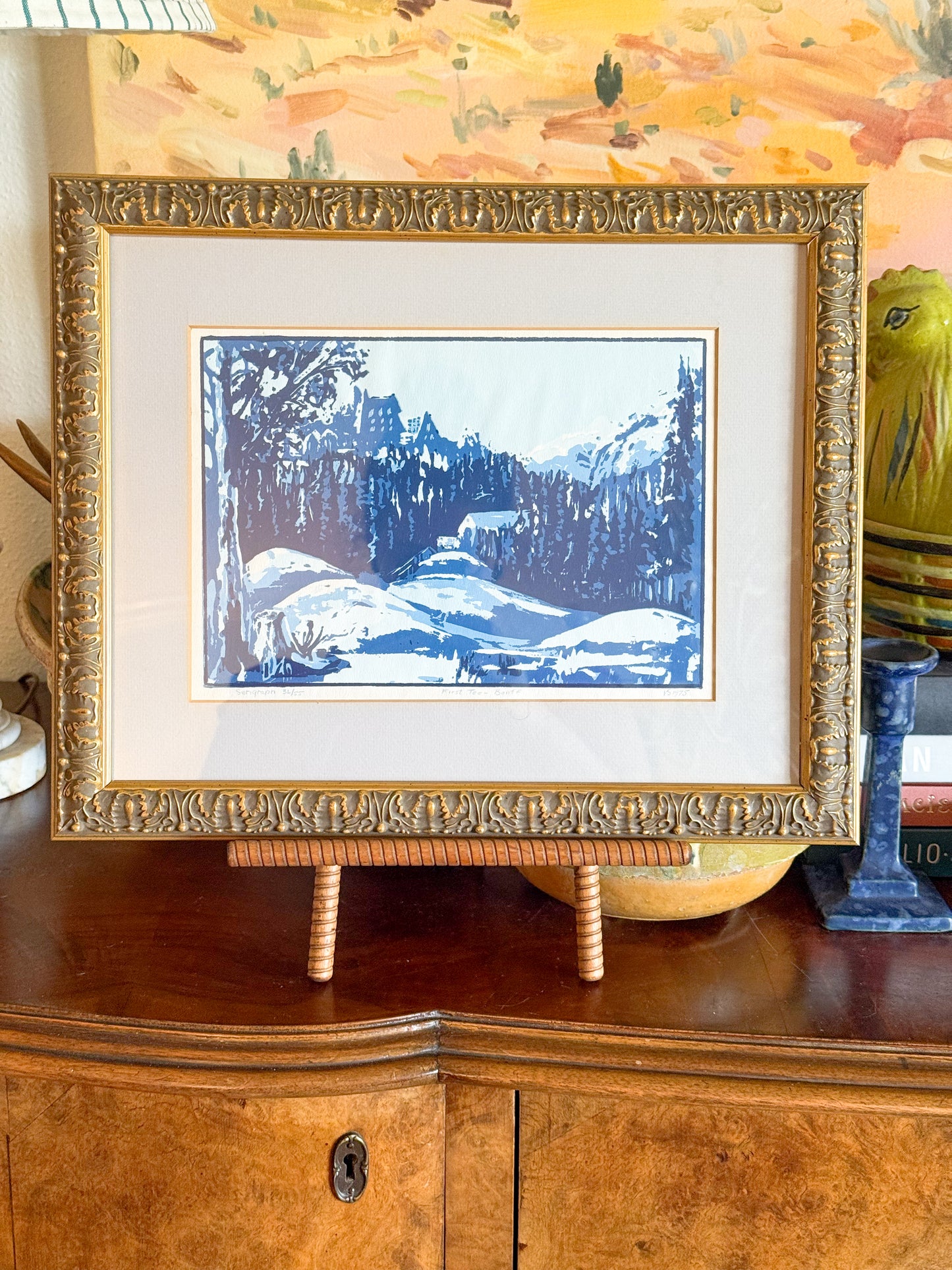 Vintage Serigraph "First Tee - Banff" by Listed Canadian Artist Vella Strand, 1975