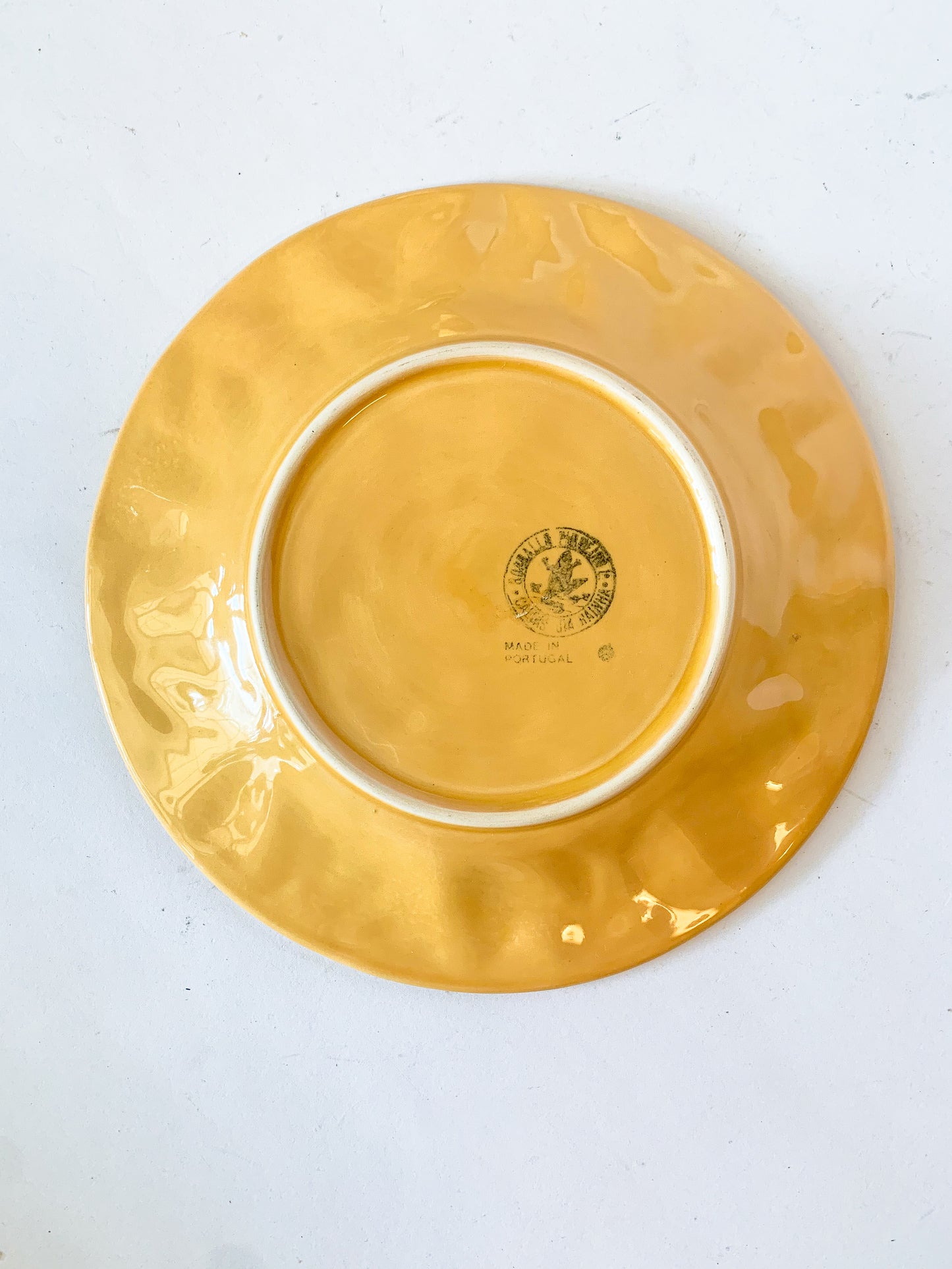 Vintage Bordallo Pinheiro Majolica Yellow Grapes Plate