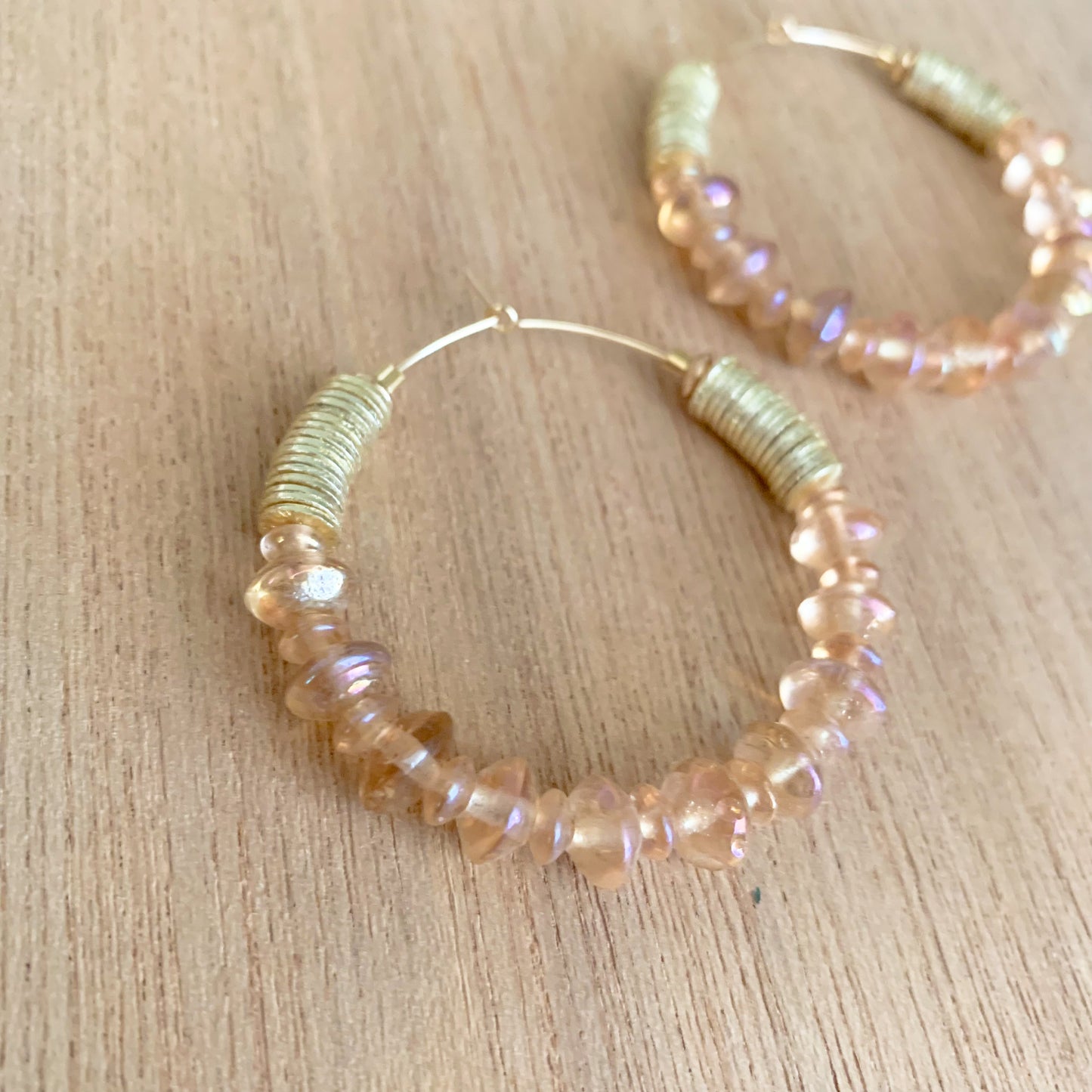 Blush Pink and Gold Hoops