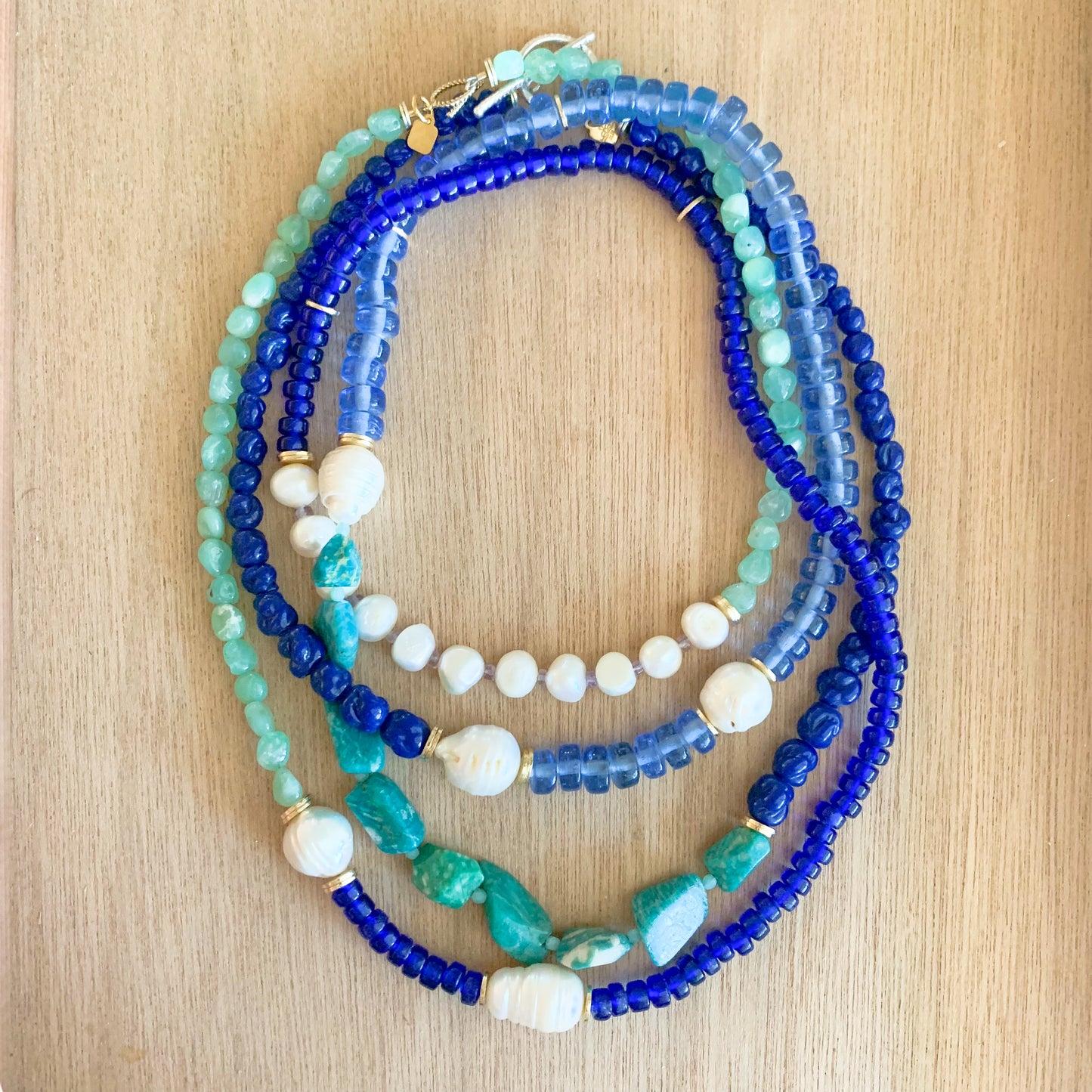 Baroque Pearlies: Amazonite and Blues Necklace