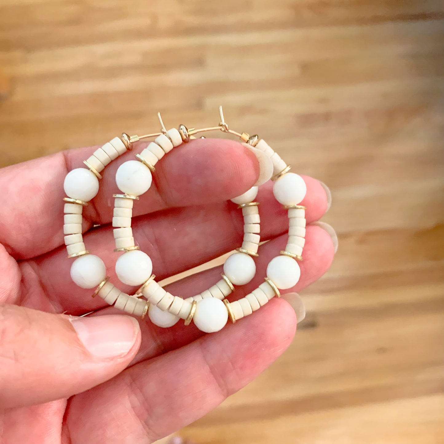 Winter White Hoops