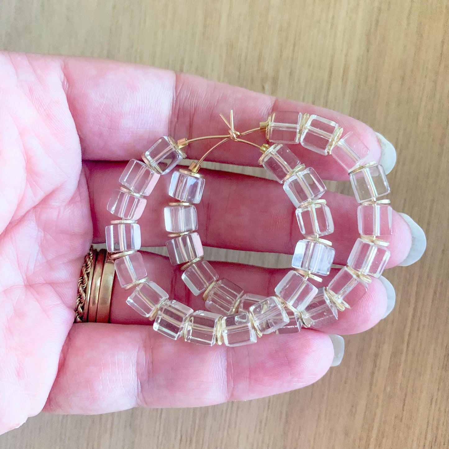 Clear Cube Hoops