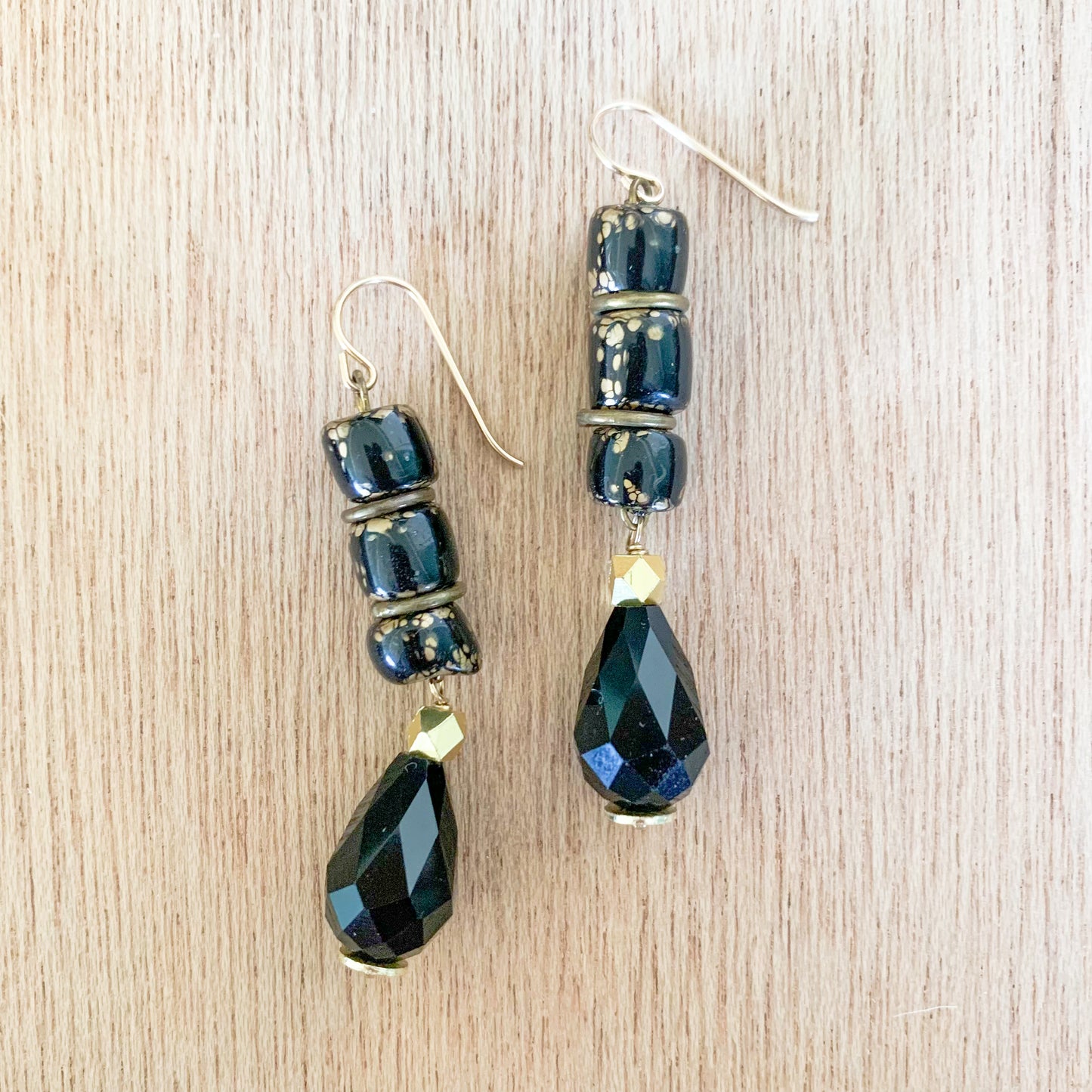 Black and Gold Earrings