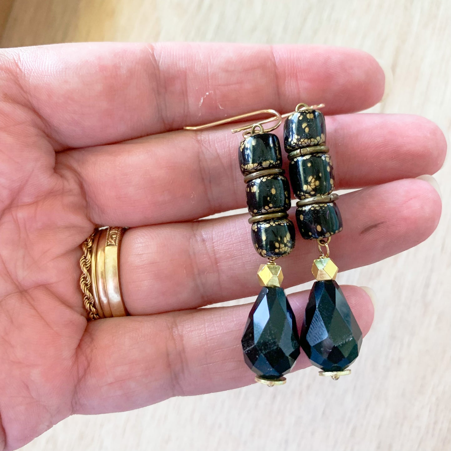 Black and Gold Earrings