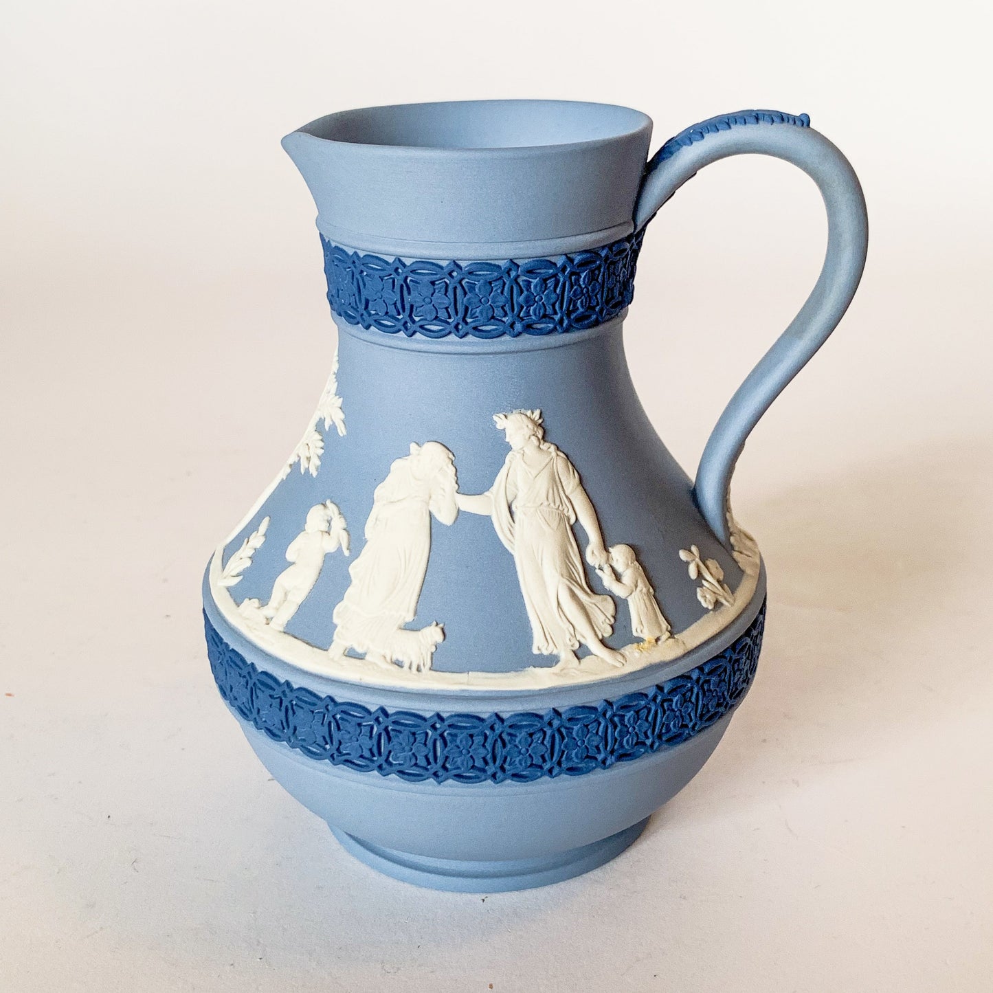 Rare 1980s Tricolor Wedgwood Jasperware Pitcher
