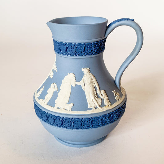 Rare 1980s Tricolor Wedgwood Jasperware Pitcher