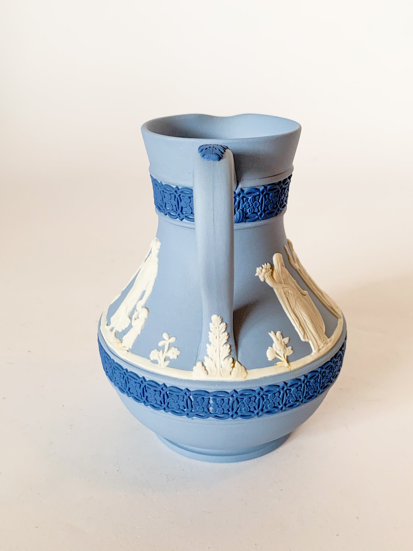 Rare 1980s Tricolor Wedgwood Jasperware Pitcher