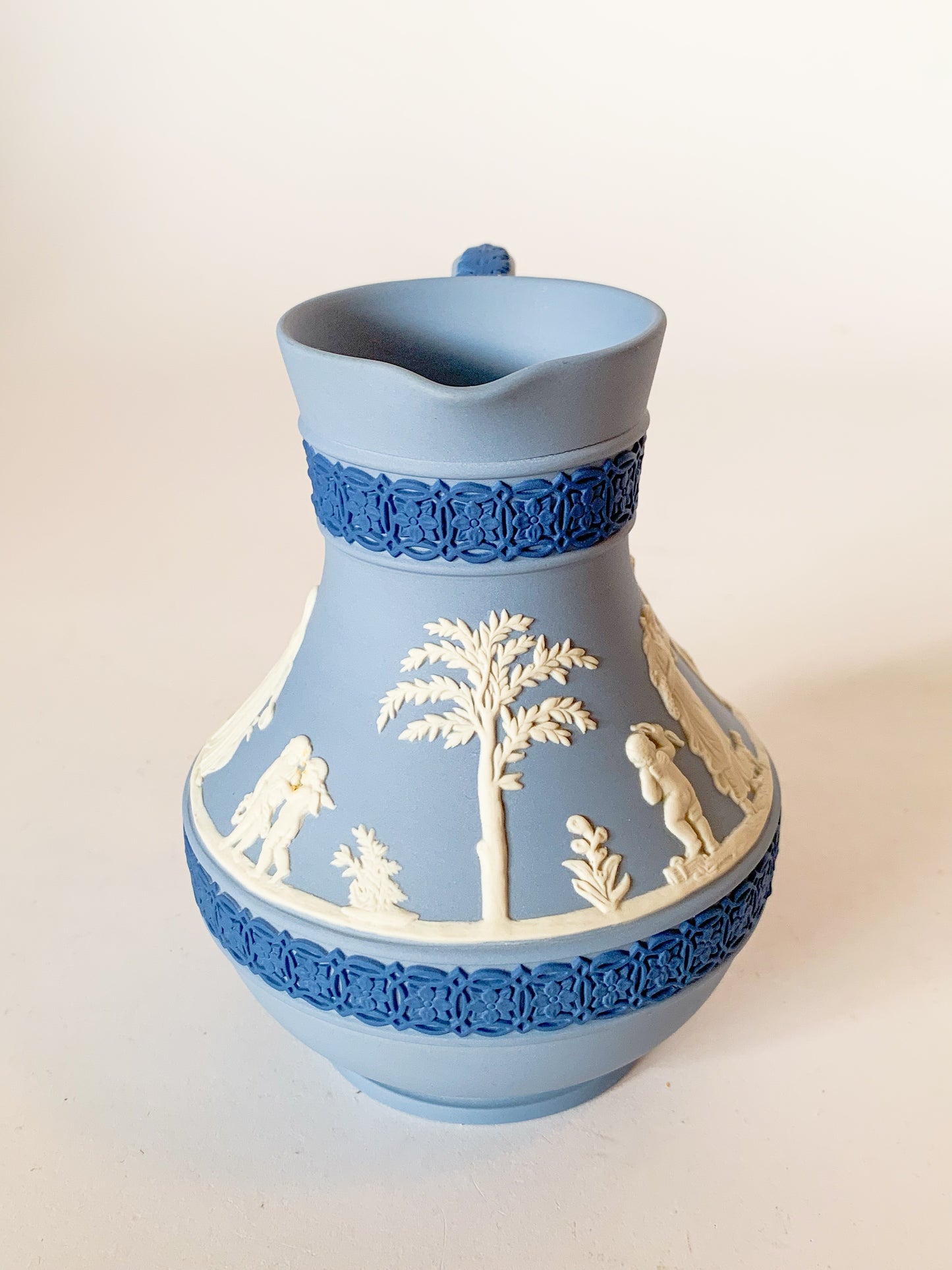 Rare 1980s Tricolor Wedgwood Jasperware Pitcher