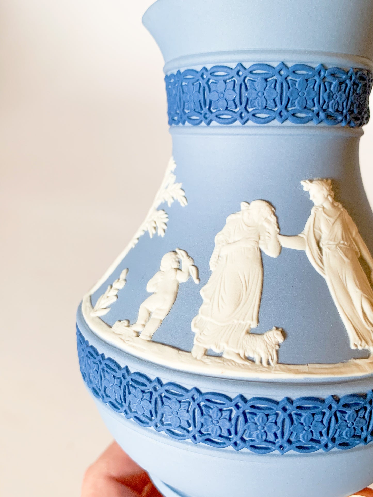 Rare 1980s Tricolor Wedgwood Jasperware Pitcher