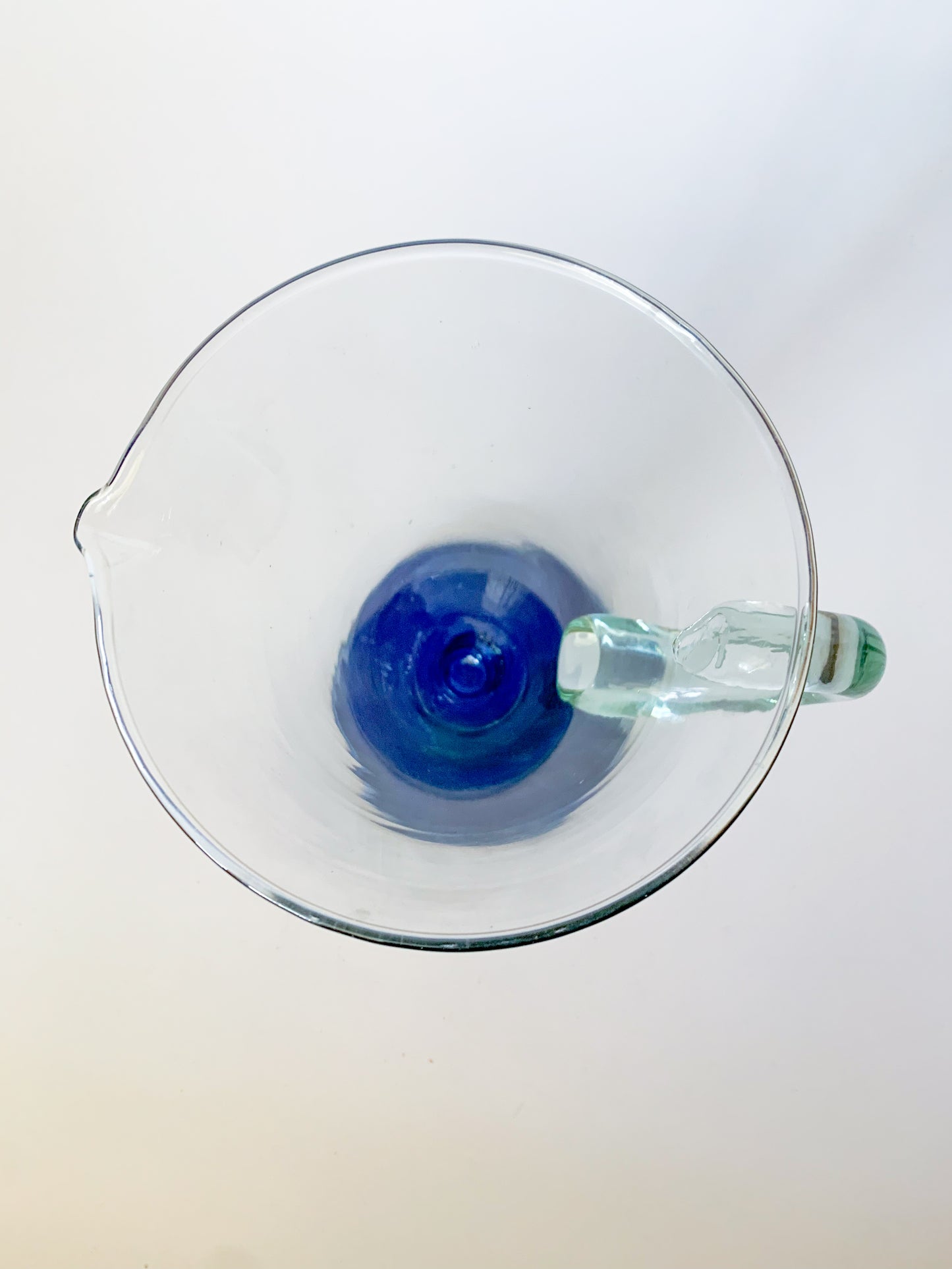 1950s Large Spanish Blown Glass Jug Pitcher