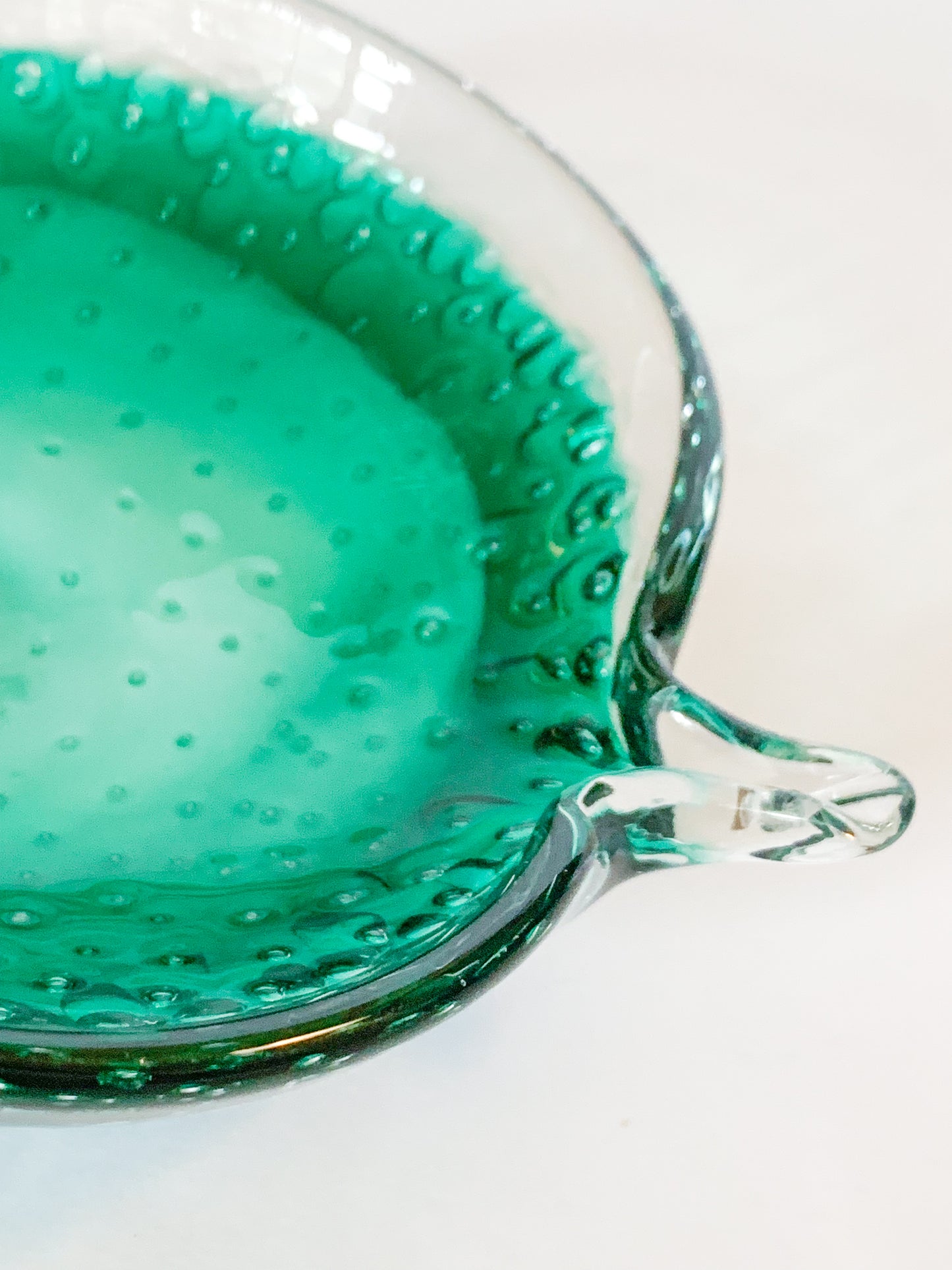 Vintage Murano Hand Blown Glass Leaf Catchall Dish