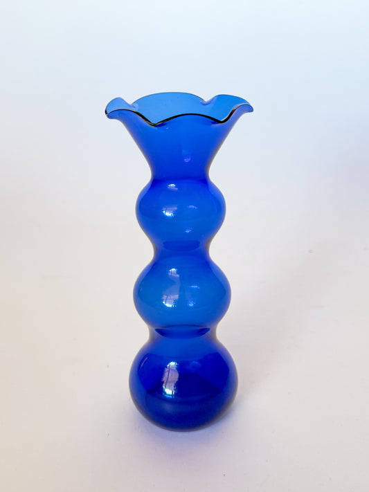 Vintage Cobalt Squiggle Bud Vase