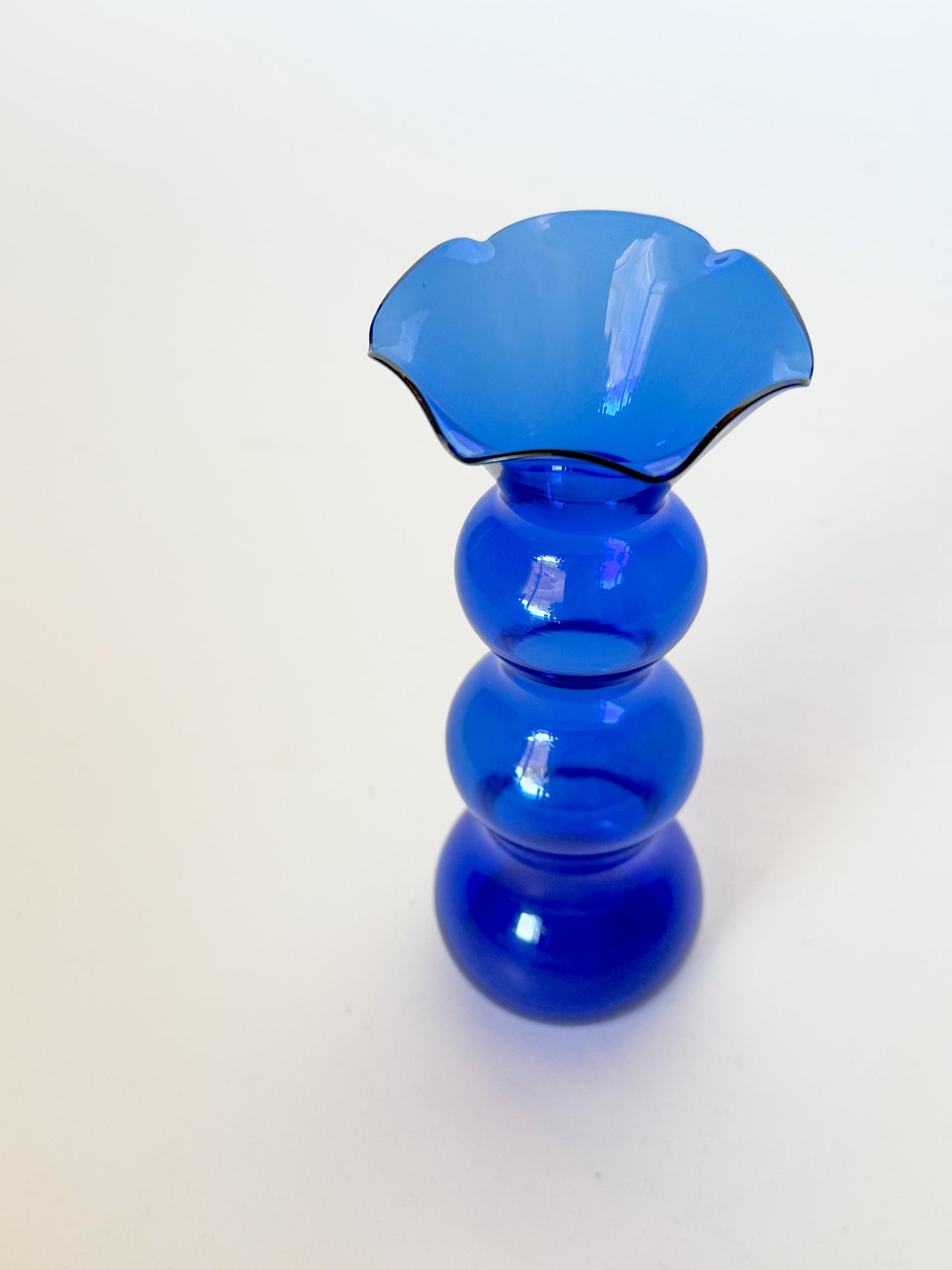 Vintage Cobalt Squiggle Bud Vase