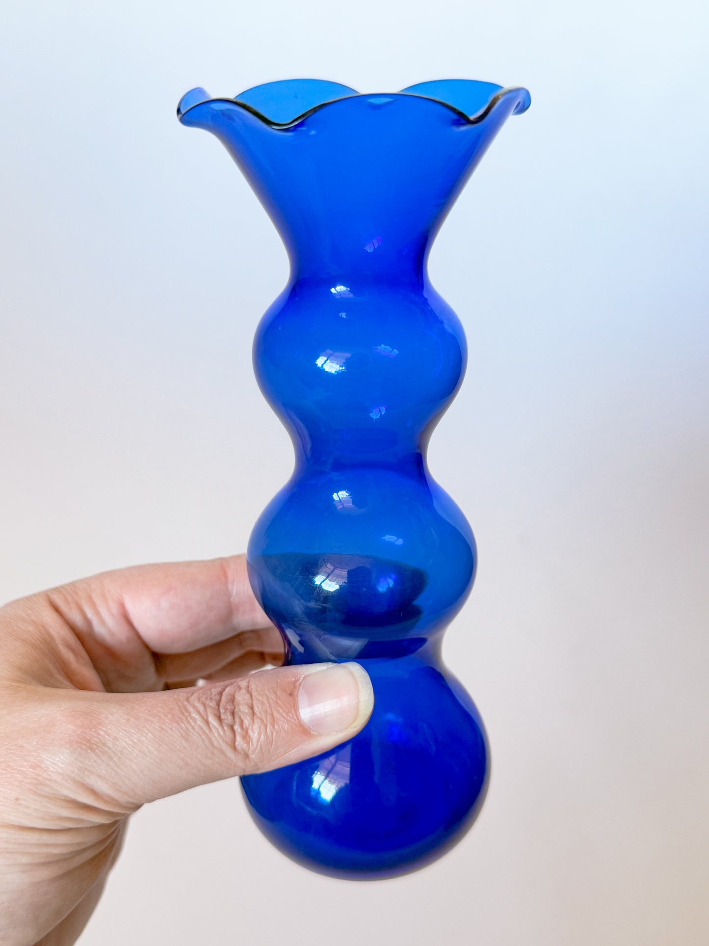 Vintage Cobalt Squiggle Bud Vase