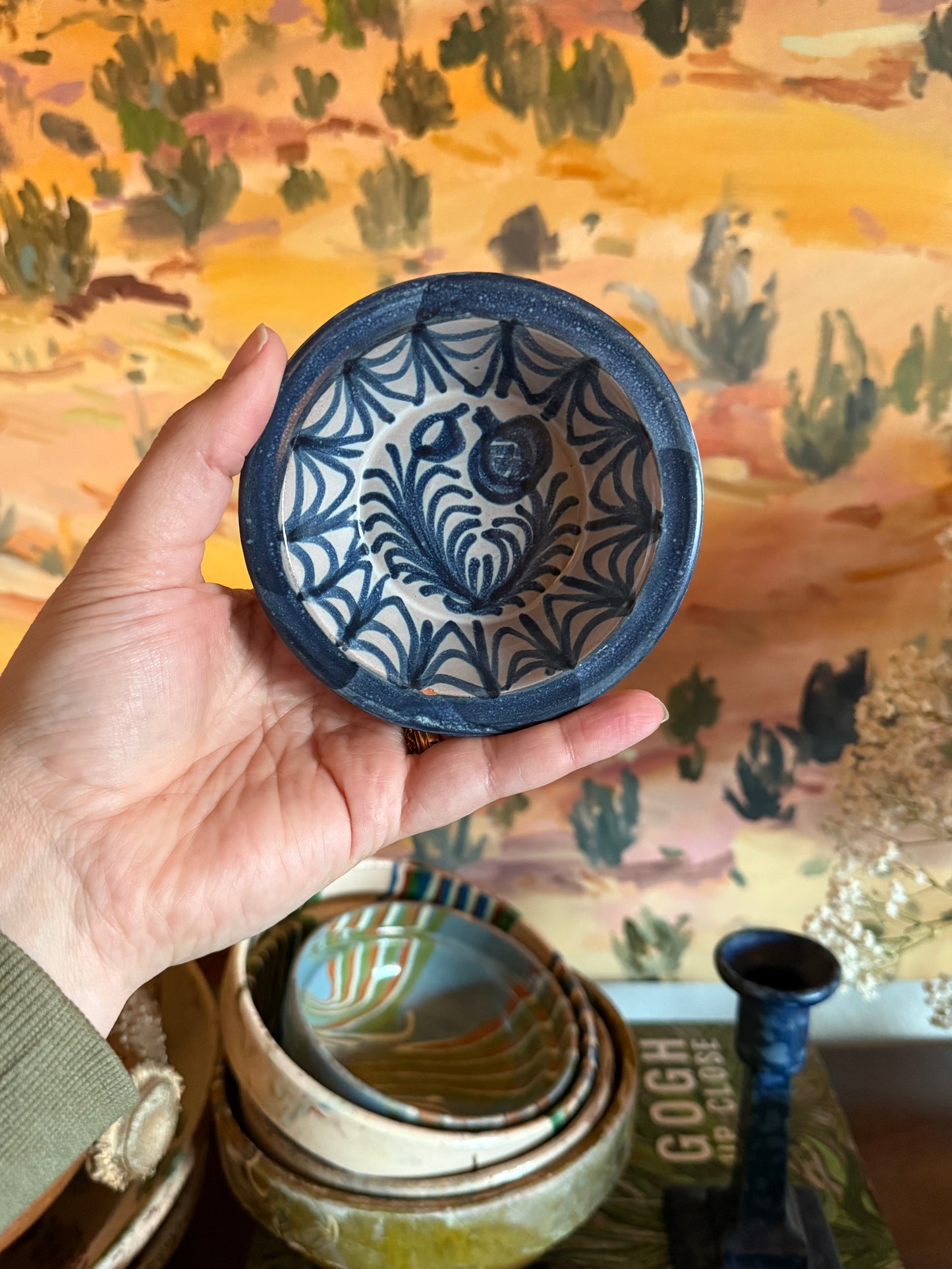 Miniature Blue and White Granada Spain Lebrillo Bowl
