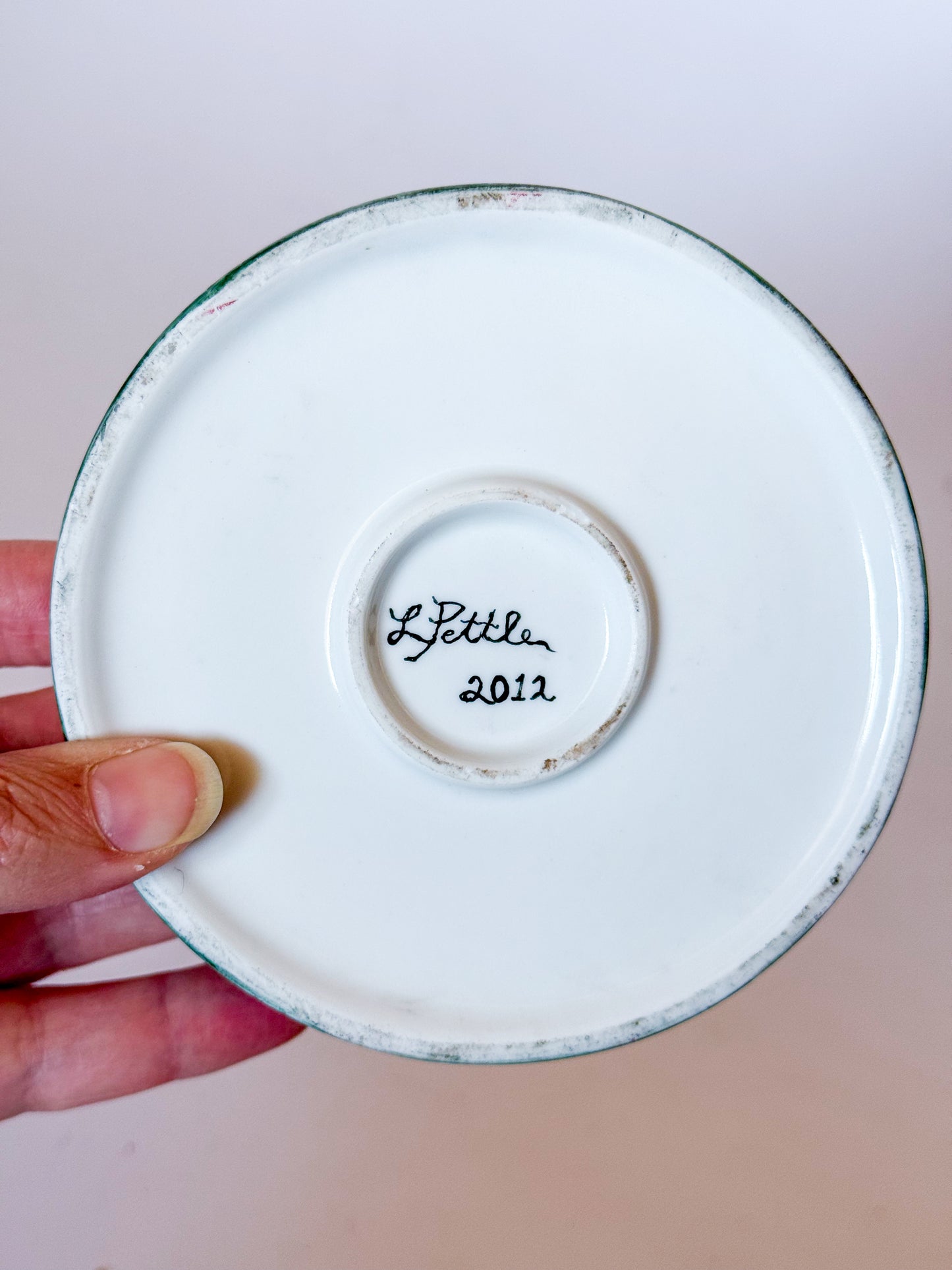 Horseshoe Marbled Hand Painted Porcelain Trinket Dish
