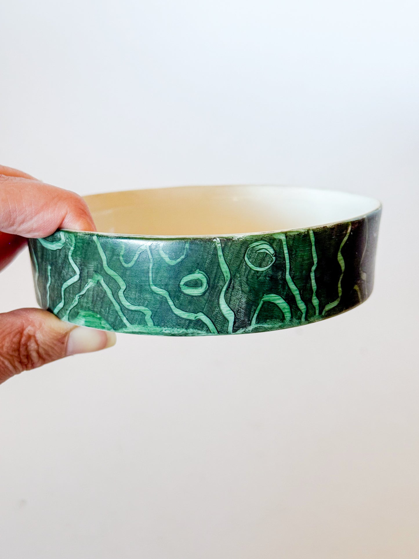 Horseshoe Marbled Hand Painted Porcelain Trinket Dish