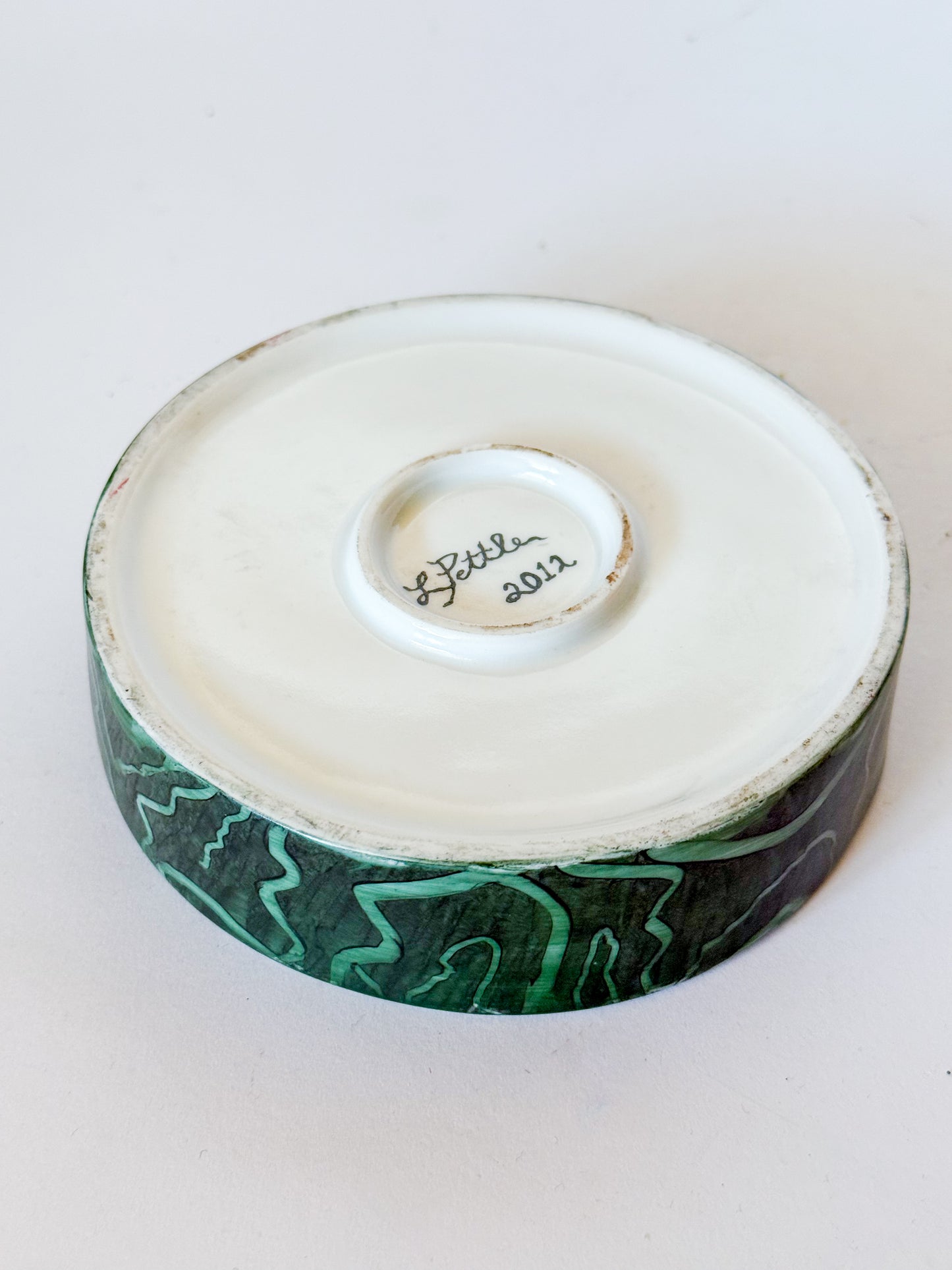 Horseshoe Marbled Hand Painted Porcelain Trinket Dish