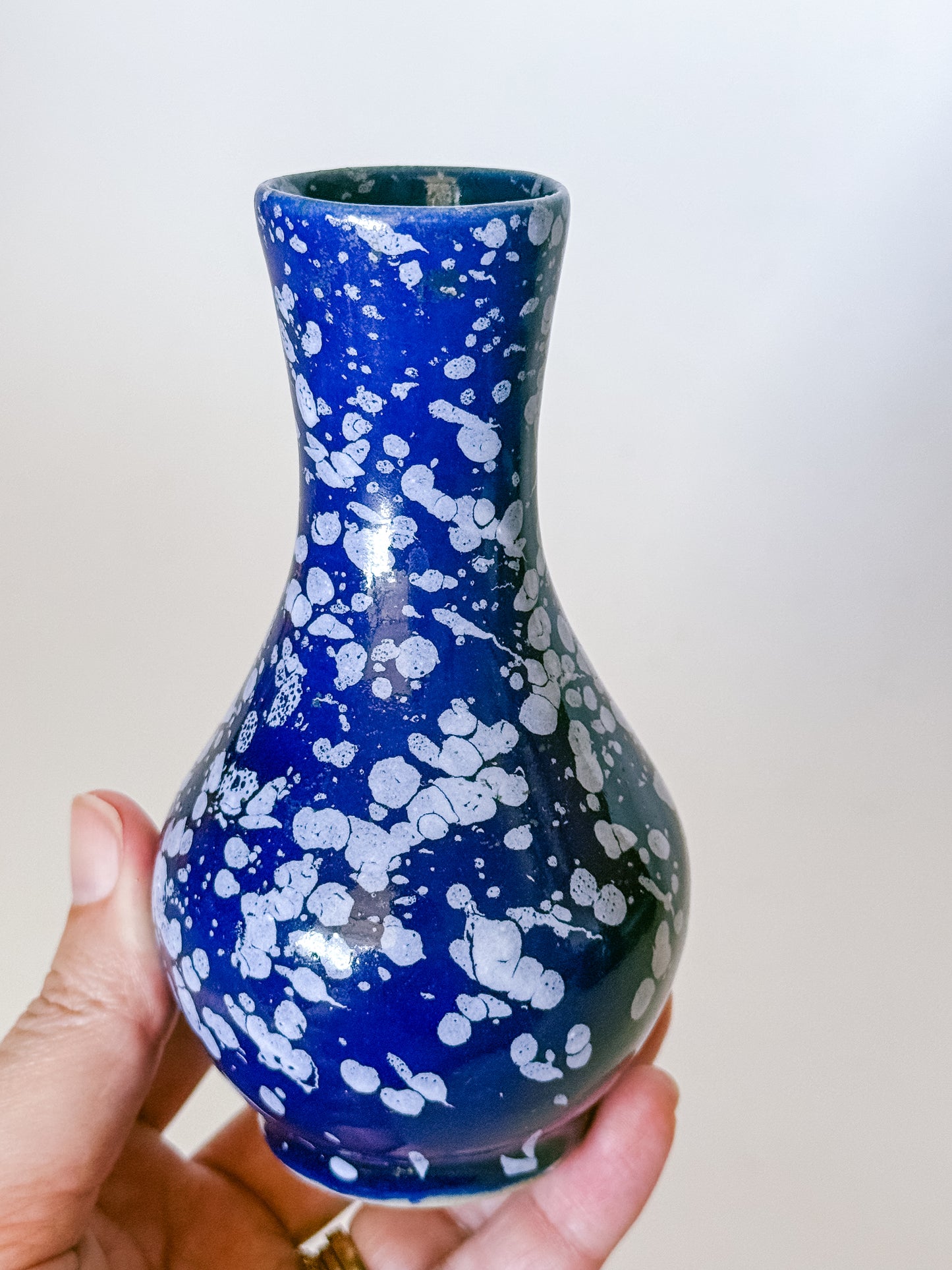 Small Vintage Splatter Ware Bud Vase