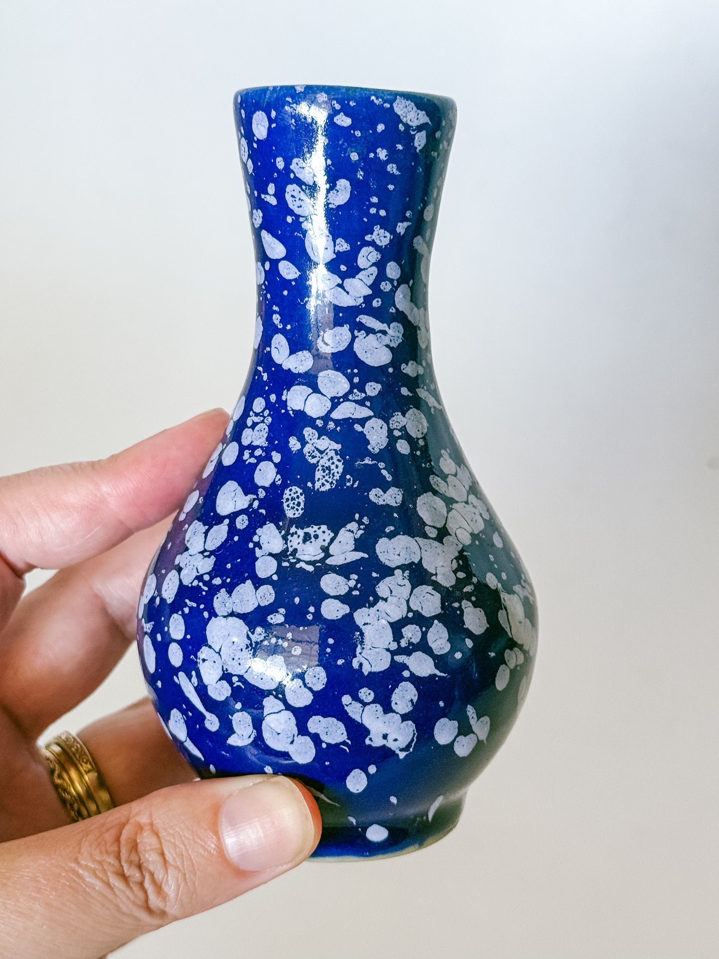 Small Vintage Splatter Ware Bud Vase