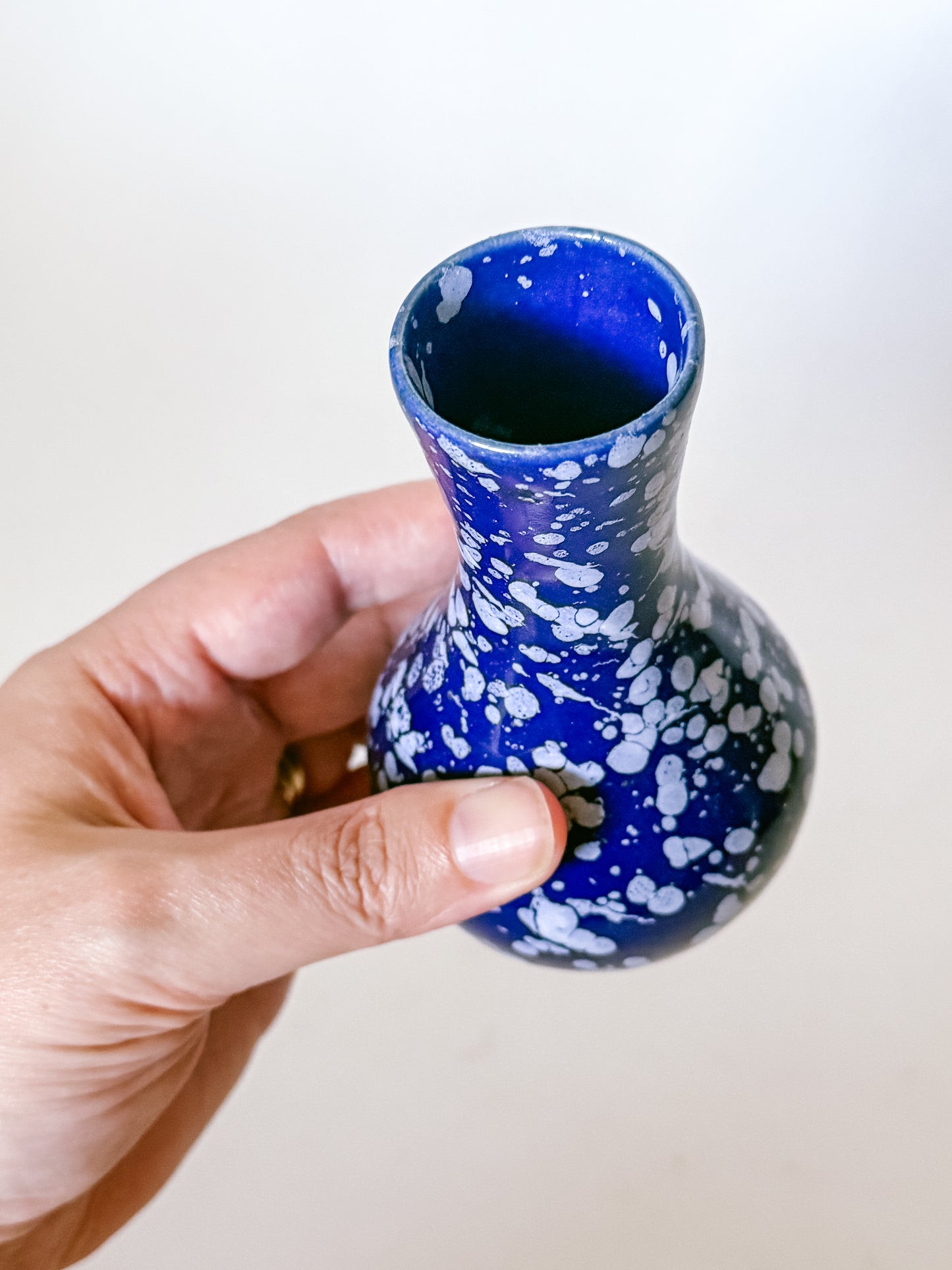 Small Vintage Splatter Ware Bud Vase