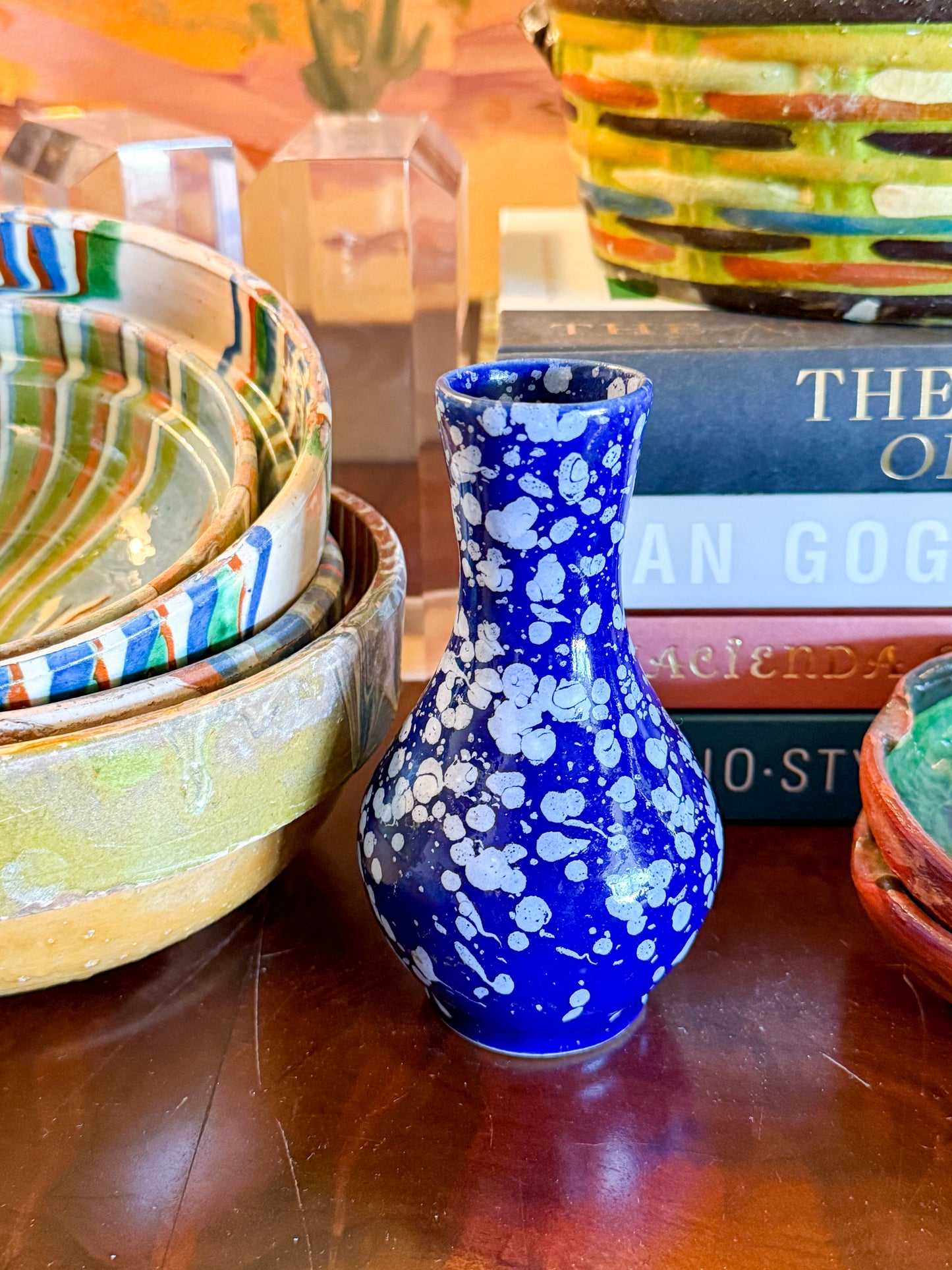 Small Vintage Splatter Ware Bud Vase