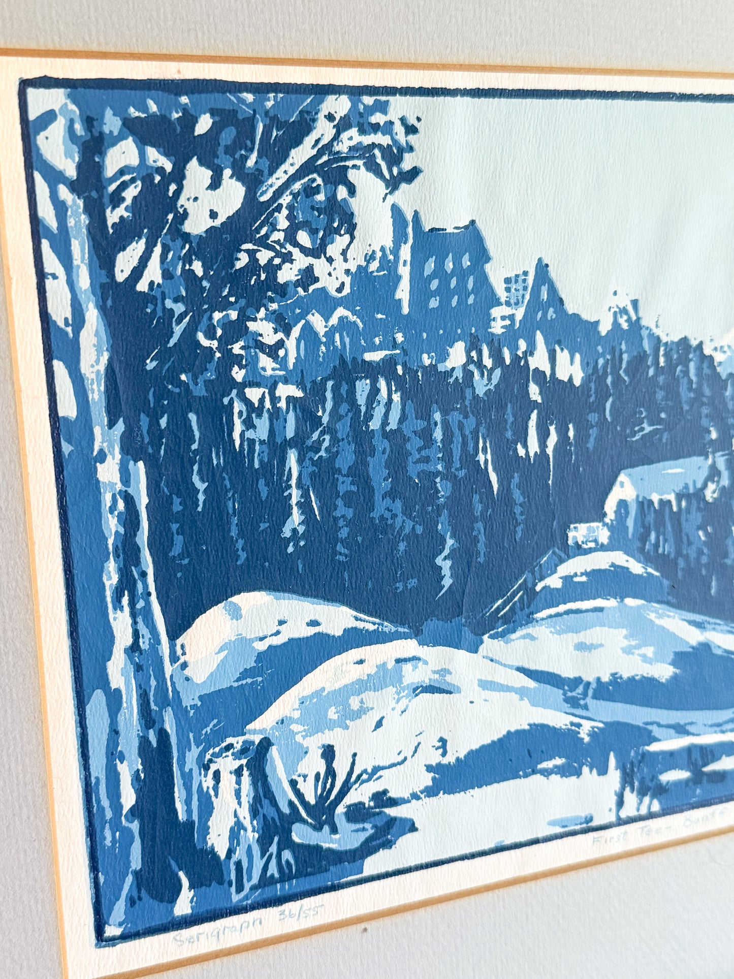 Vintage Serigraph "First Tee - Banff" by Listed Canadian Artist Vella Strand, 1975