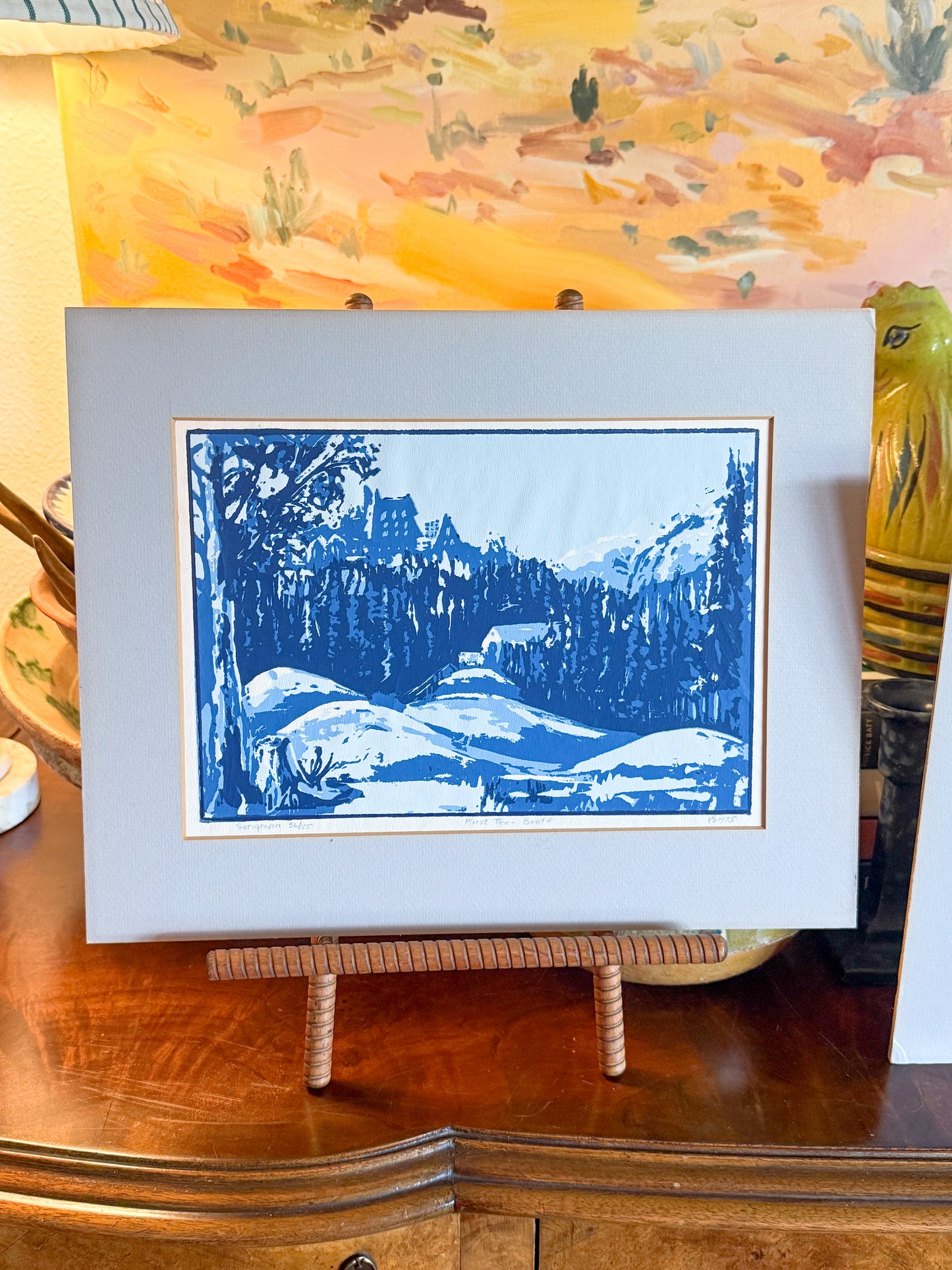 Vintage Serigraph "First Tee - Banff" by Listed Canadian Artist Vella Strand, 1975