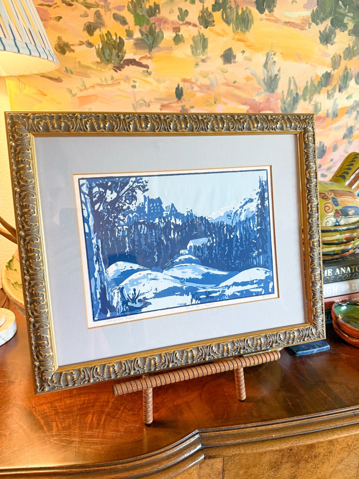 Vintage Serigraph "First Tee - Banff" by Listed Canadian Artist Vella Strand, 1975