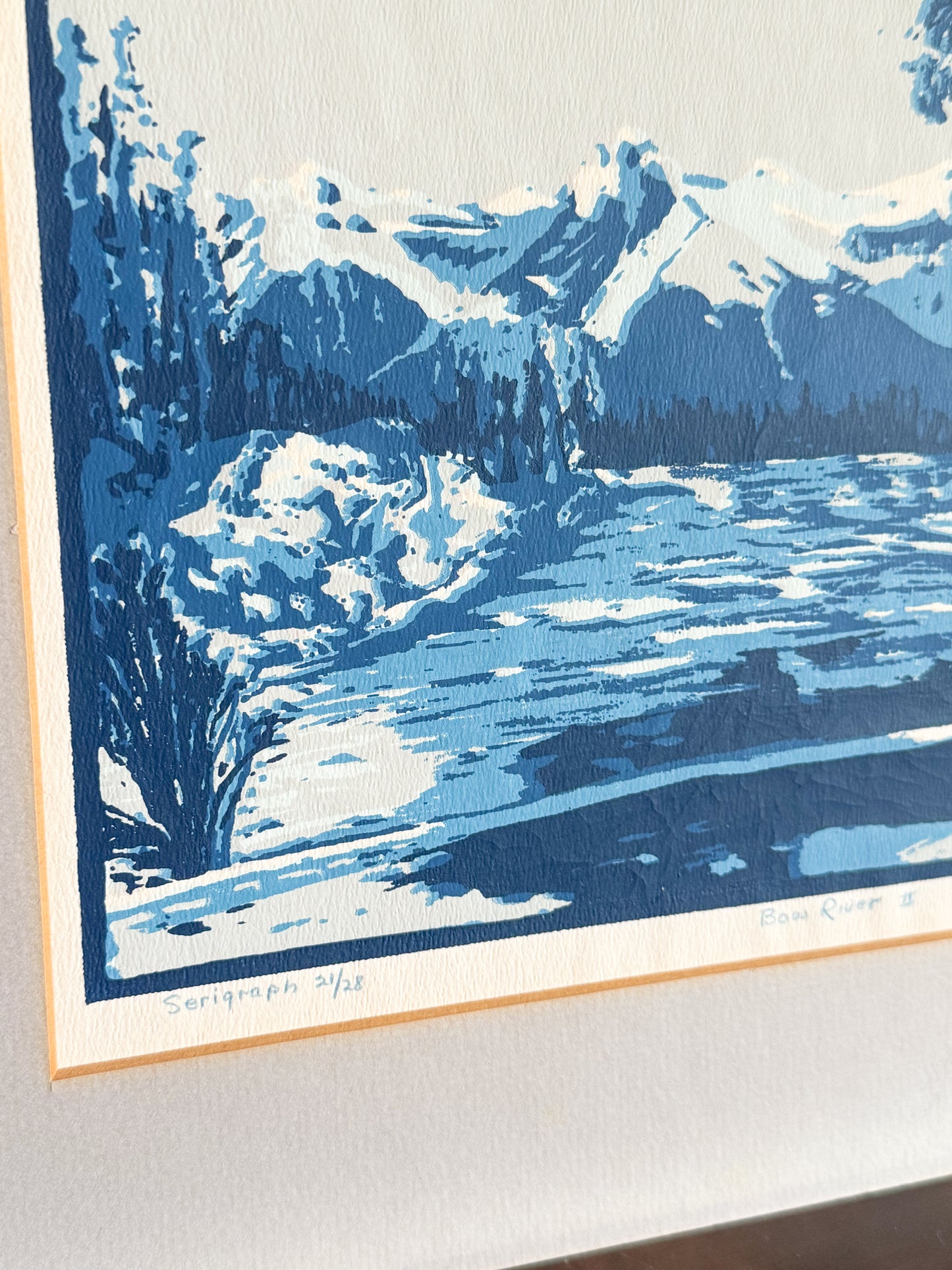 Vintage Serigraph "Bow River II" by Listed Canadian Artist Vella Strand, 1975