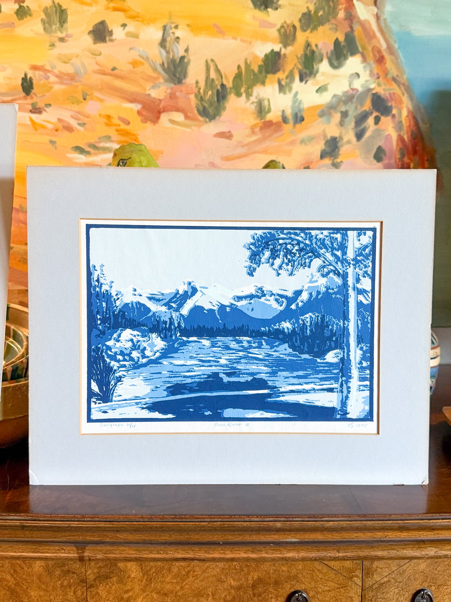 Vintage Serigraph "Bow River II" by Listed Canadian Artist Vella Strand, 1975