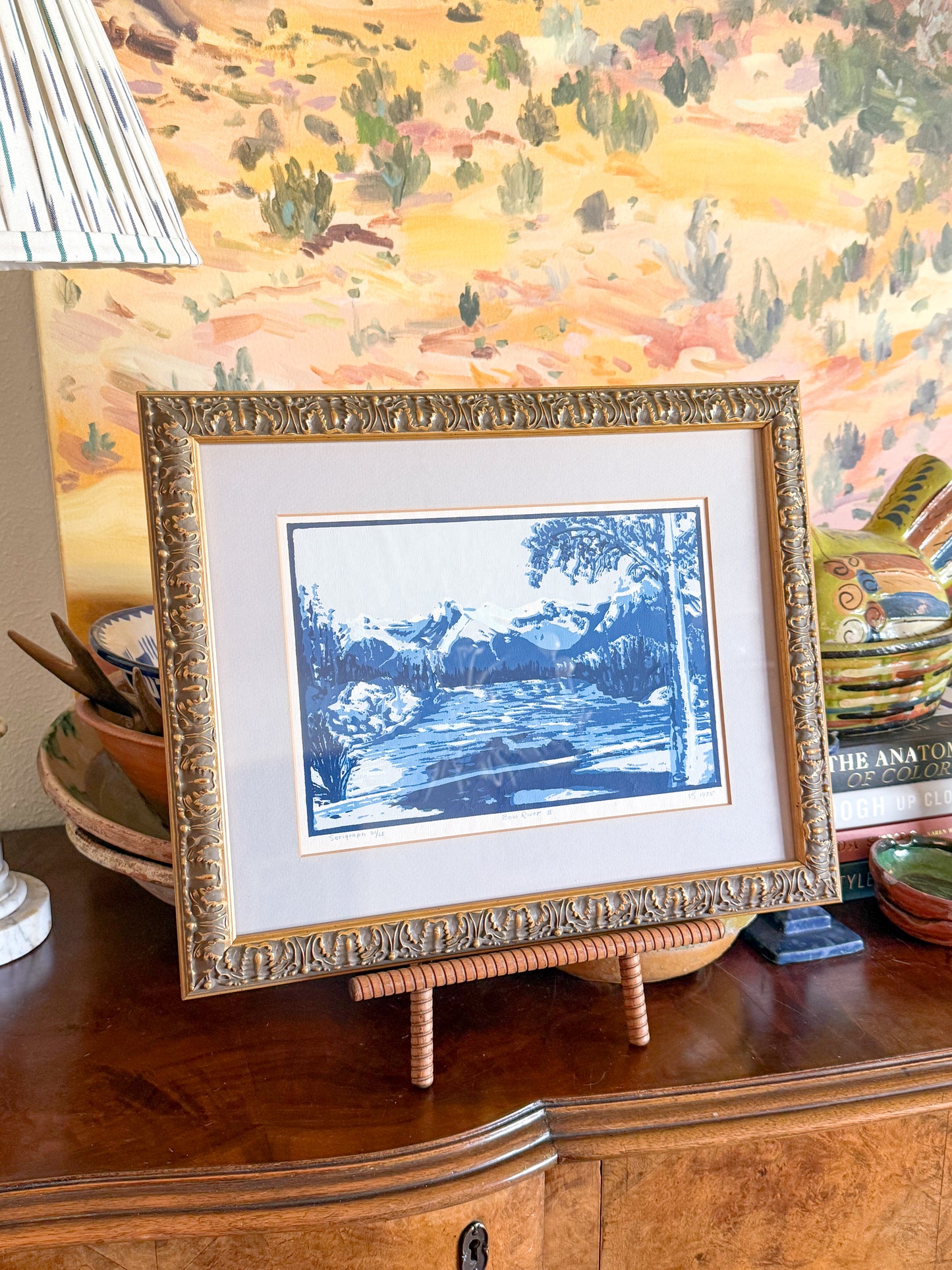 Vintage Serigraph "Bow River II" by Listed Canadian Artist Vella Strand, 1975