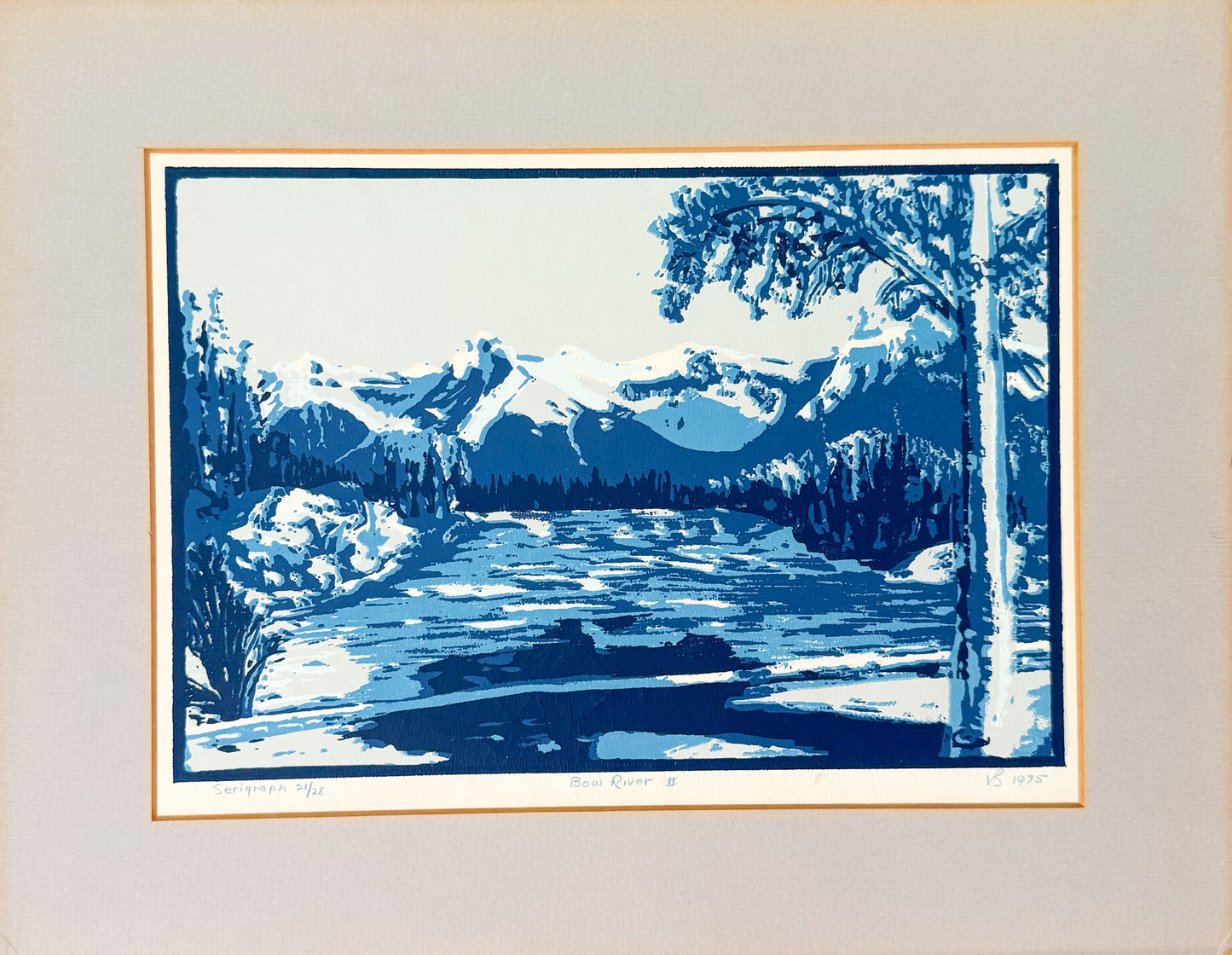 Vintage Serigraph "Bow River II" by Listed Canadian Artist Vella Strand, 1975