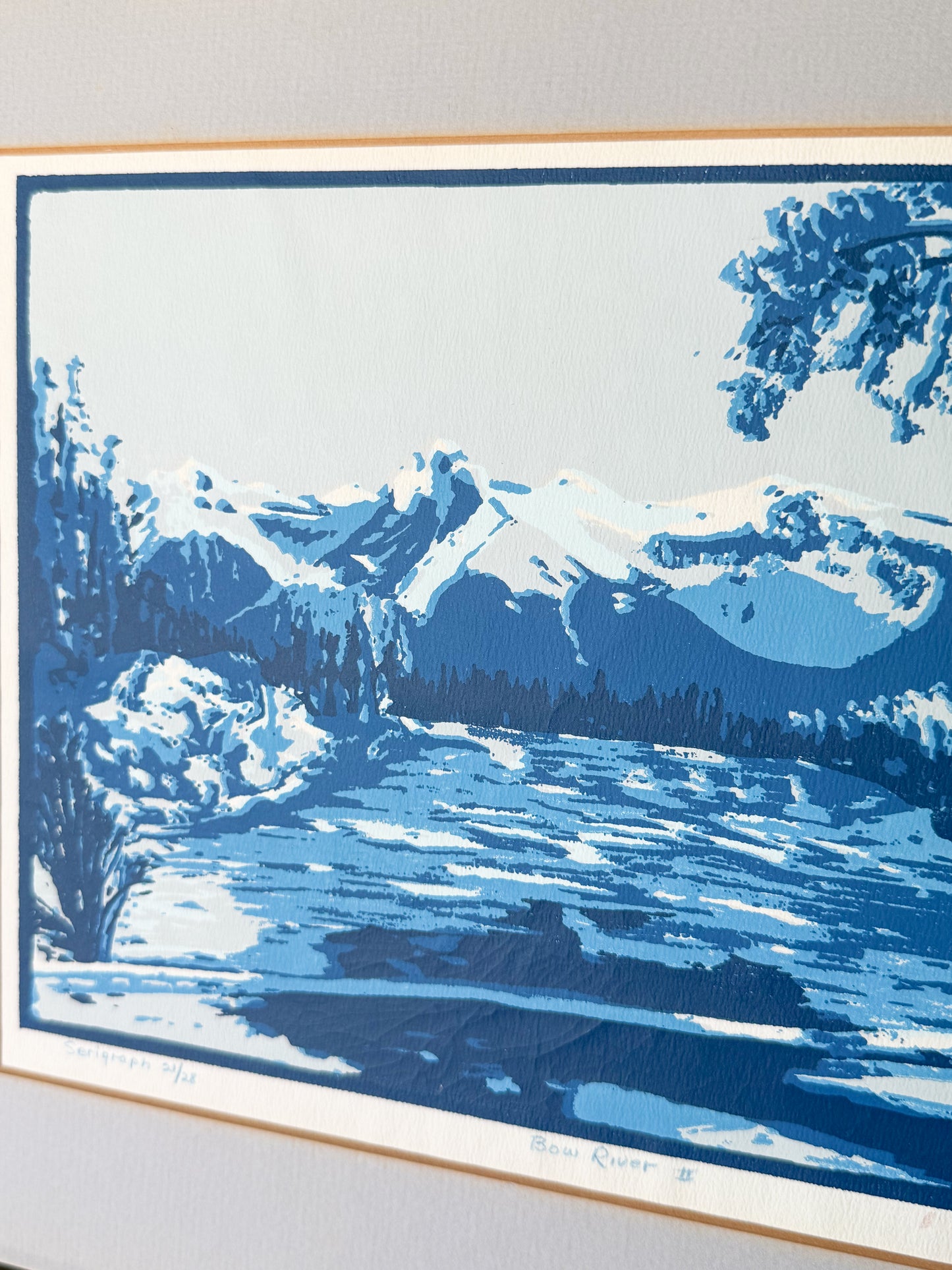 Vintage Serigraph "Bow River II" by Listed Canadian Artist Vella Strand, 1975