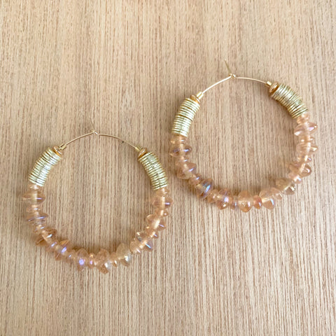 Blush Pink and Gold Hoops